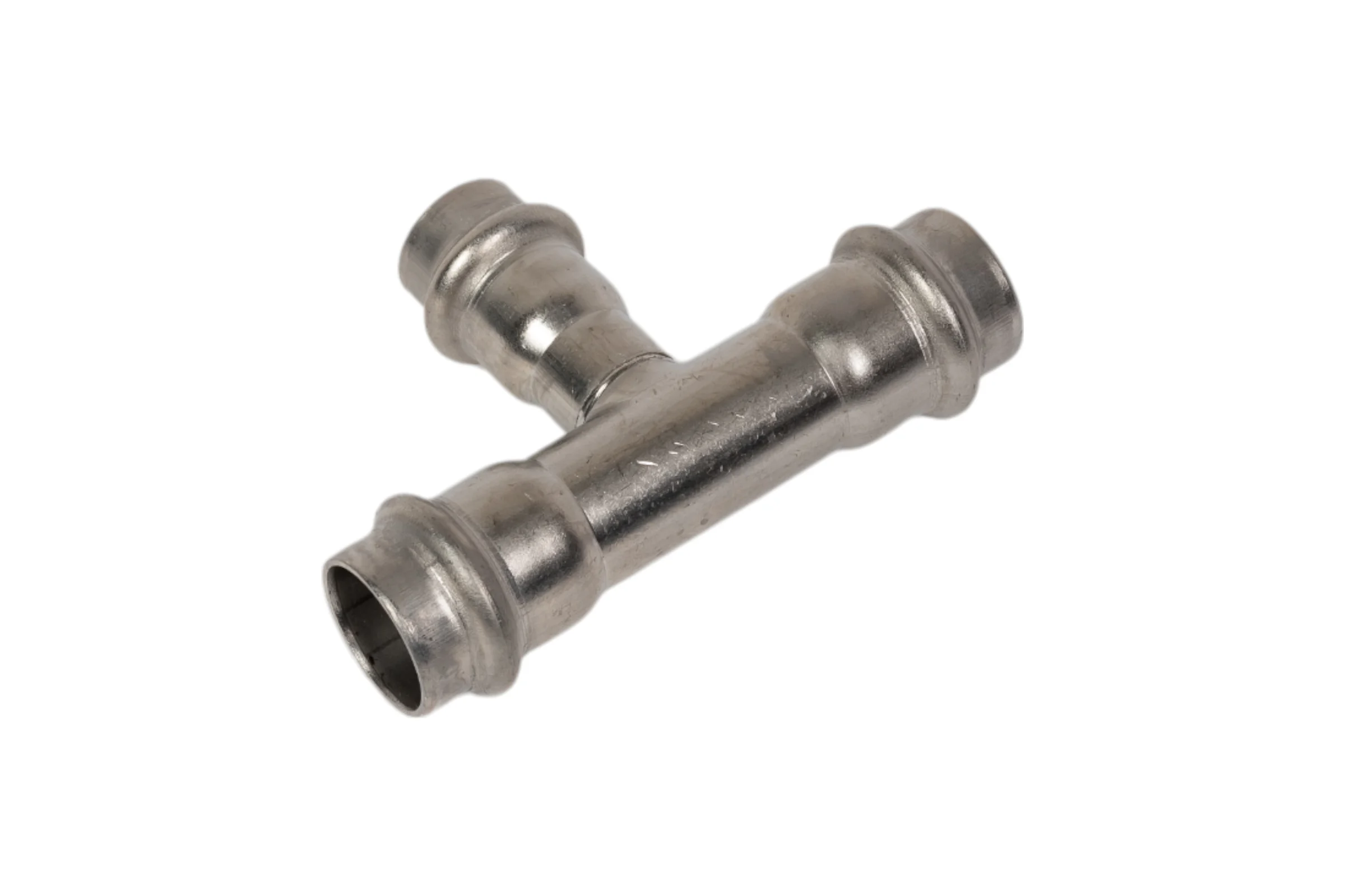 Тройник Viega Sanpress Inox с SC-Contur, нержав.сталь, 18x15x18 мм 435929