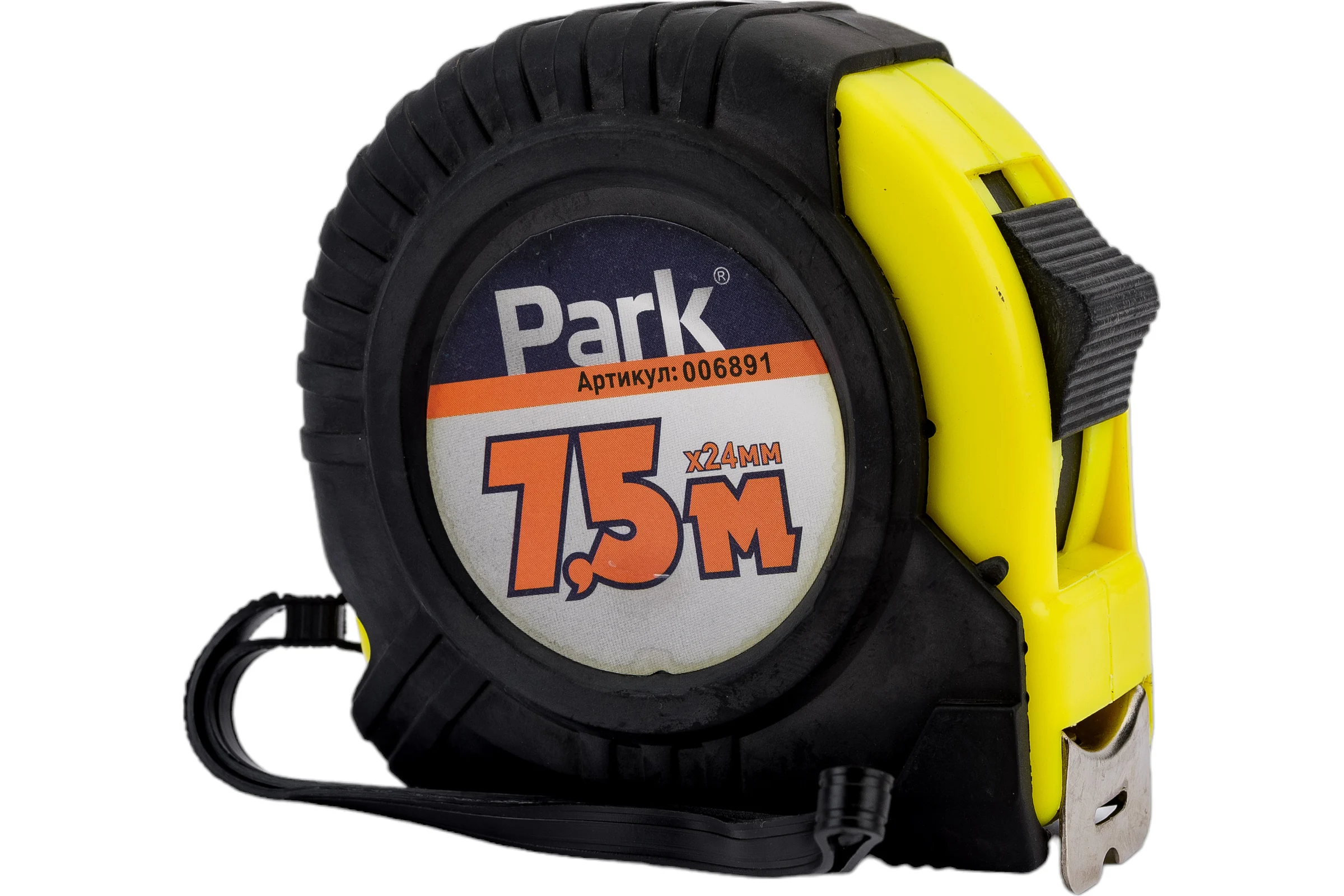 Рулетка с фиксатором Park ПВХ корпус 7.5 м х 24 мм 006891