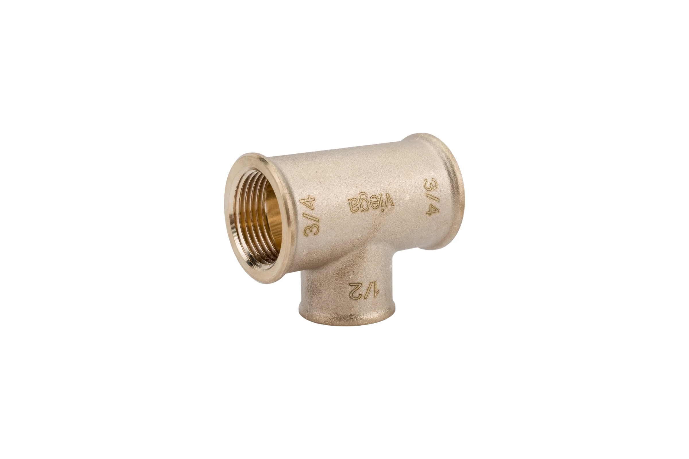 Тройник Viega ВВВ, 3/4", 1/2", 3/4", бронза RX, переходной 264468