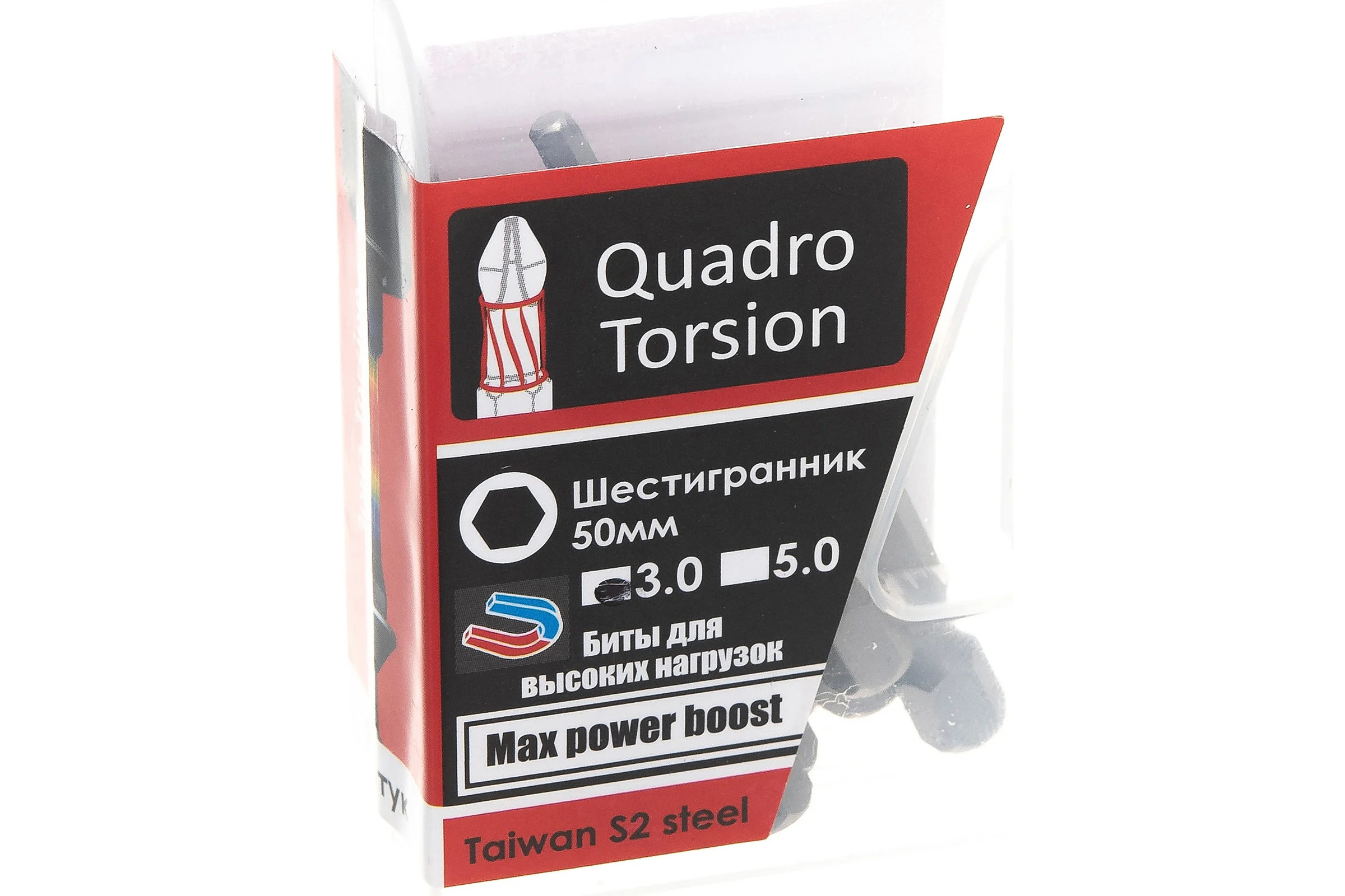 Бита (10 шт; 3х50 мм; 1/4; 6-гранная) Quadro Torsion 440350