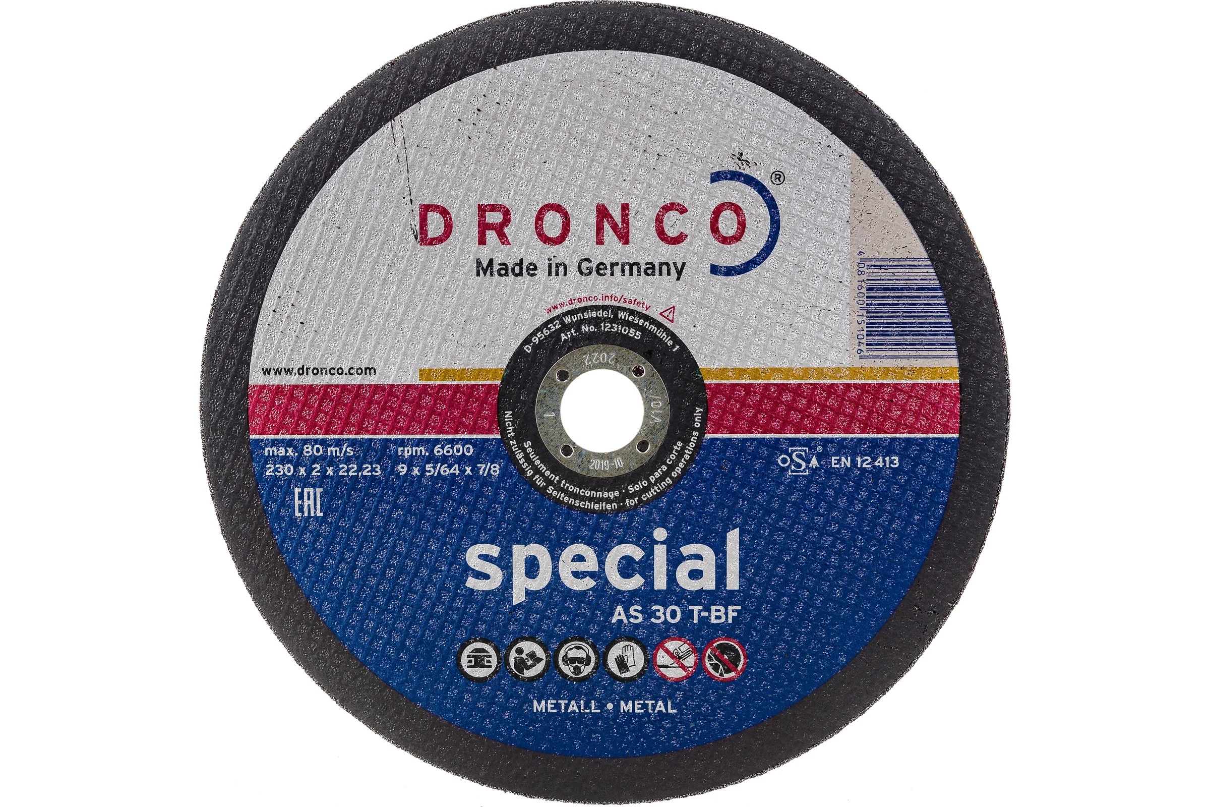 Диск отрезной по металлу Special AS30T (230x2x22.23 мм) DRONCO 1231055100