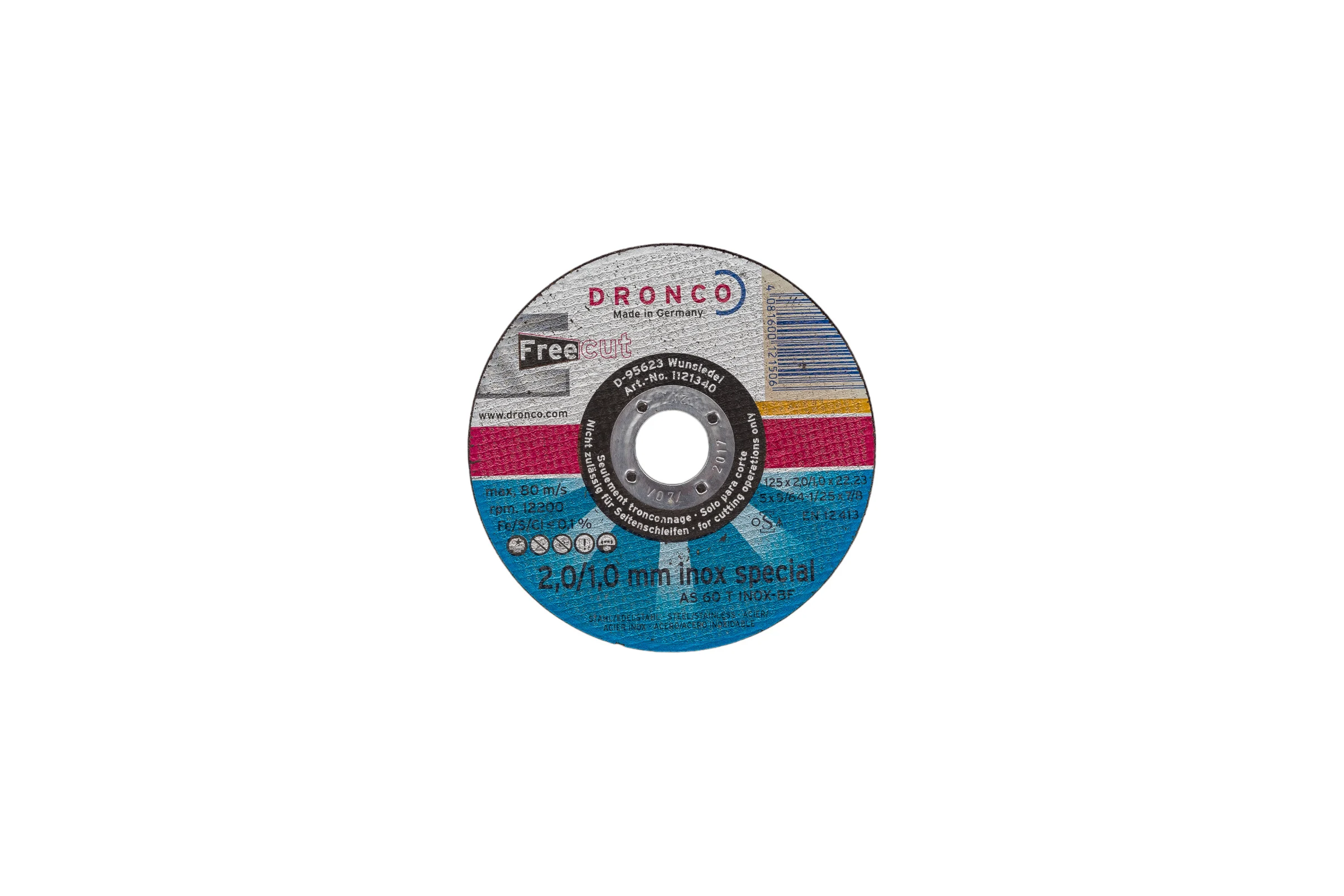 Диск отрезной по нержавейке AS60T FreeCut (125x2/1x22.23 мм) DRONCO 1121340100