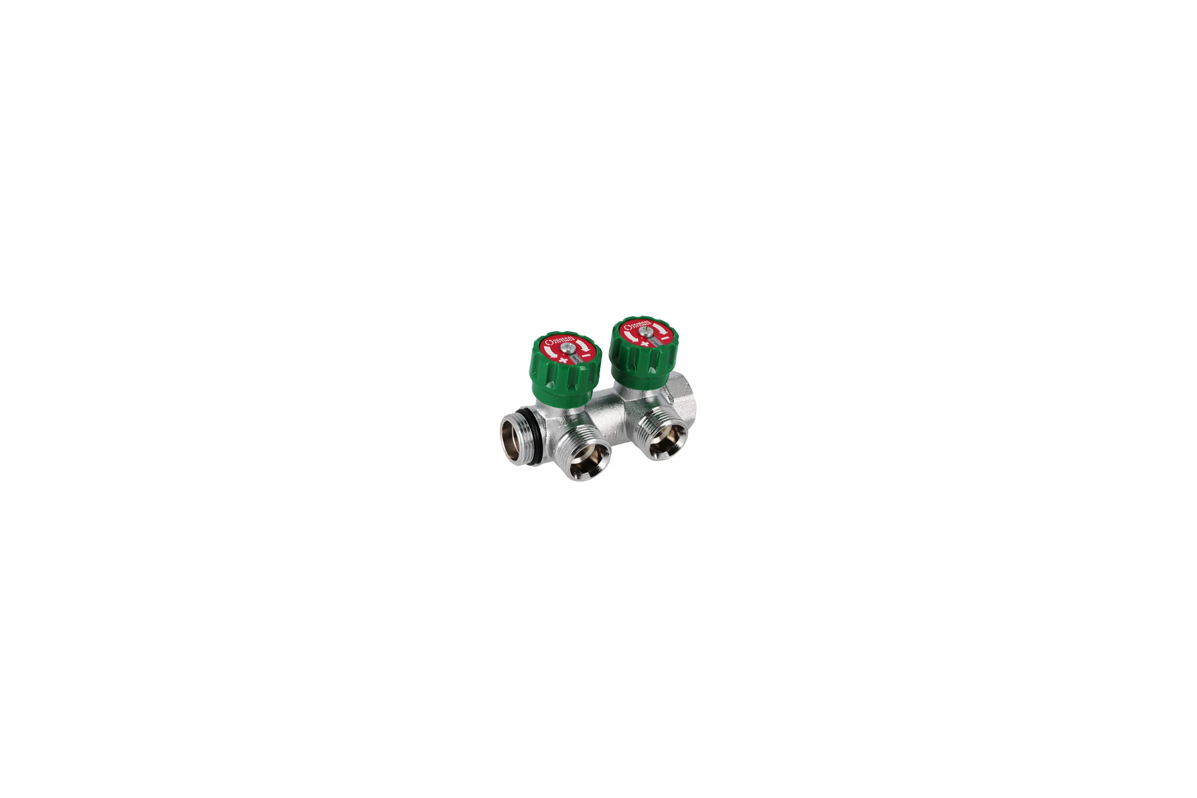 Коллектор Hoobs латунный хром 1" x 3/4" (евроконус) - 2 вых. 03104H
