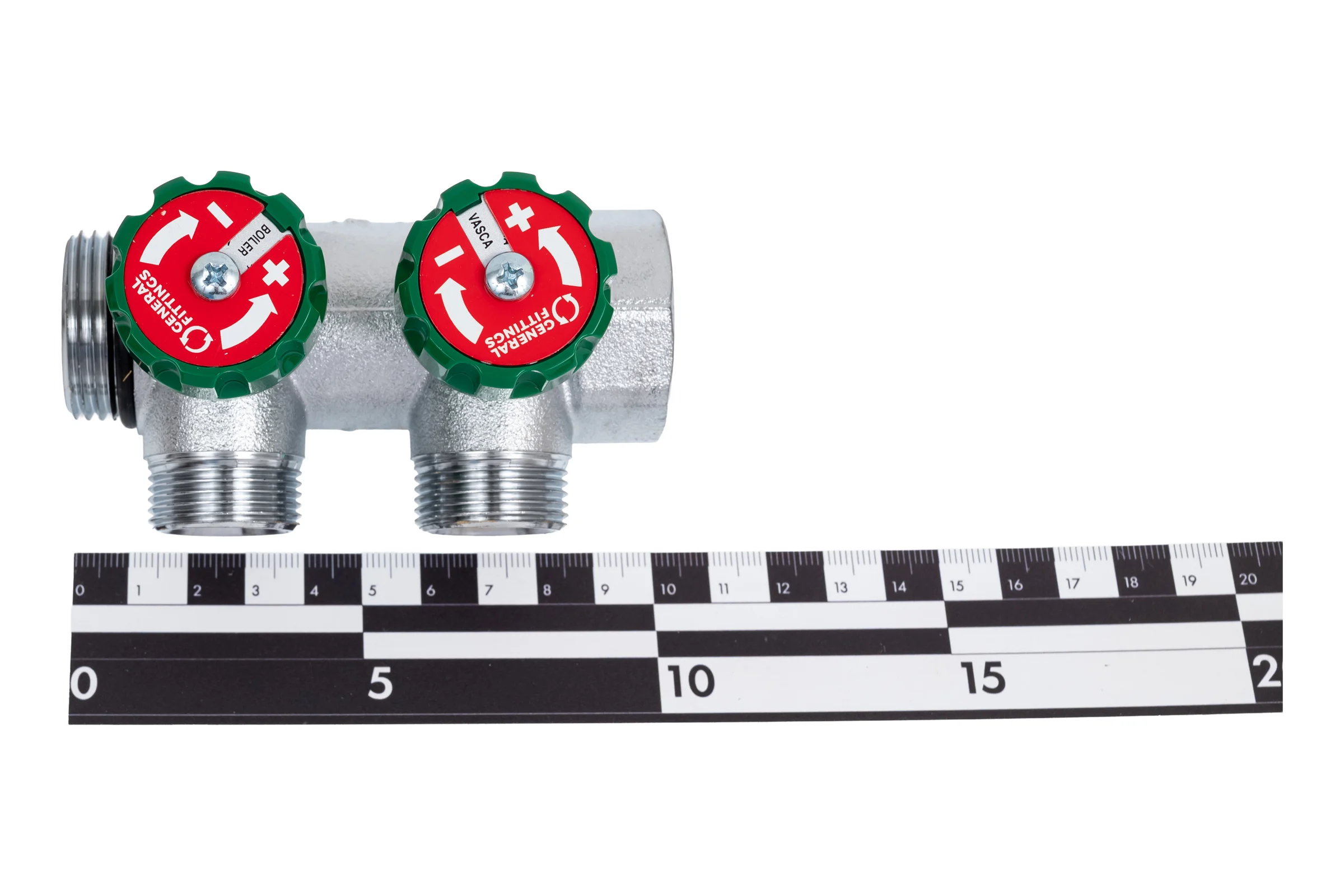 Коллектор Hoobs латунный хром 1" x 3/4" (евроконус) - 2 вых. 03104H