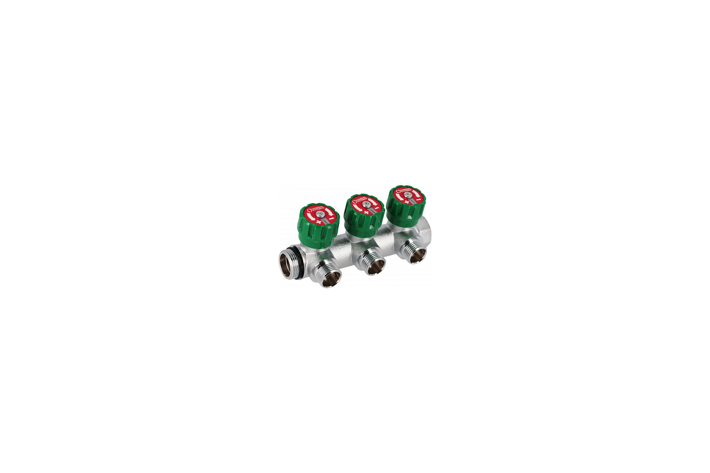 Коллектор Hoobs латунный хром 1" x 3/4" (евроконус) - 3 вых. 03105H