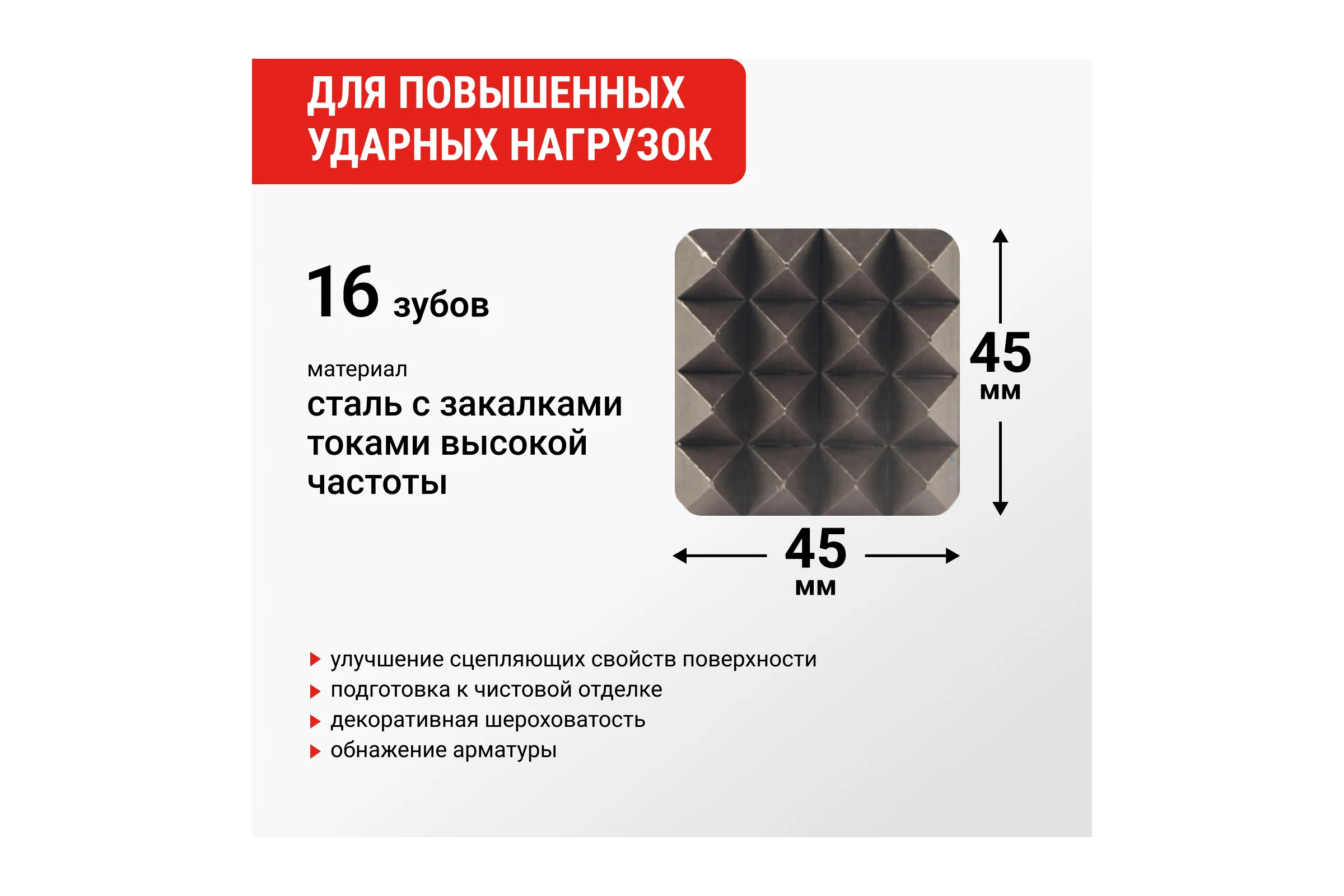 Зубило бучарда по бетону SDS-MAX 45x245 мм VIRA 558258