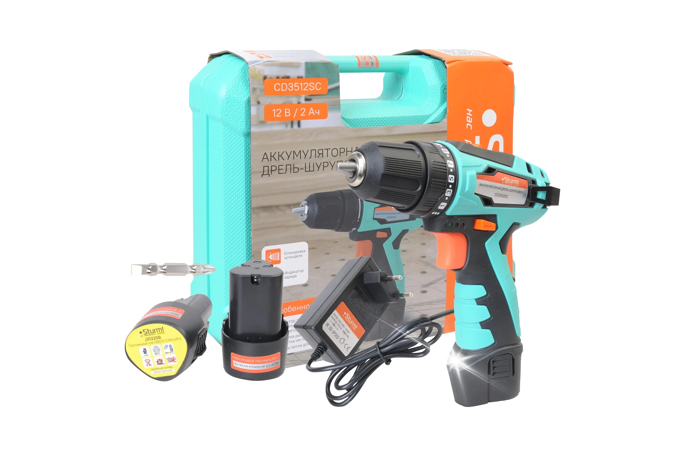 Аккумуляторный шуруповерт Sturm CD3512SC