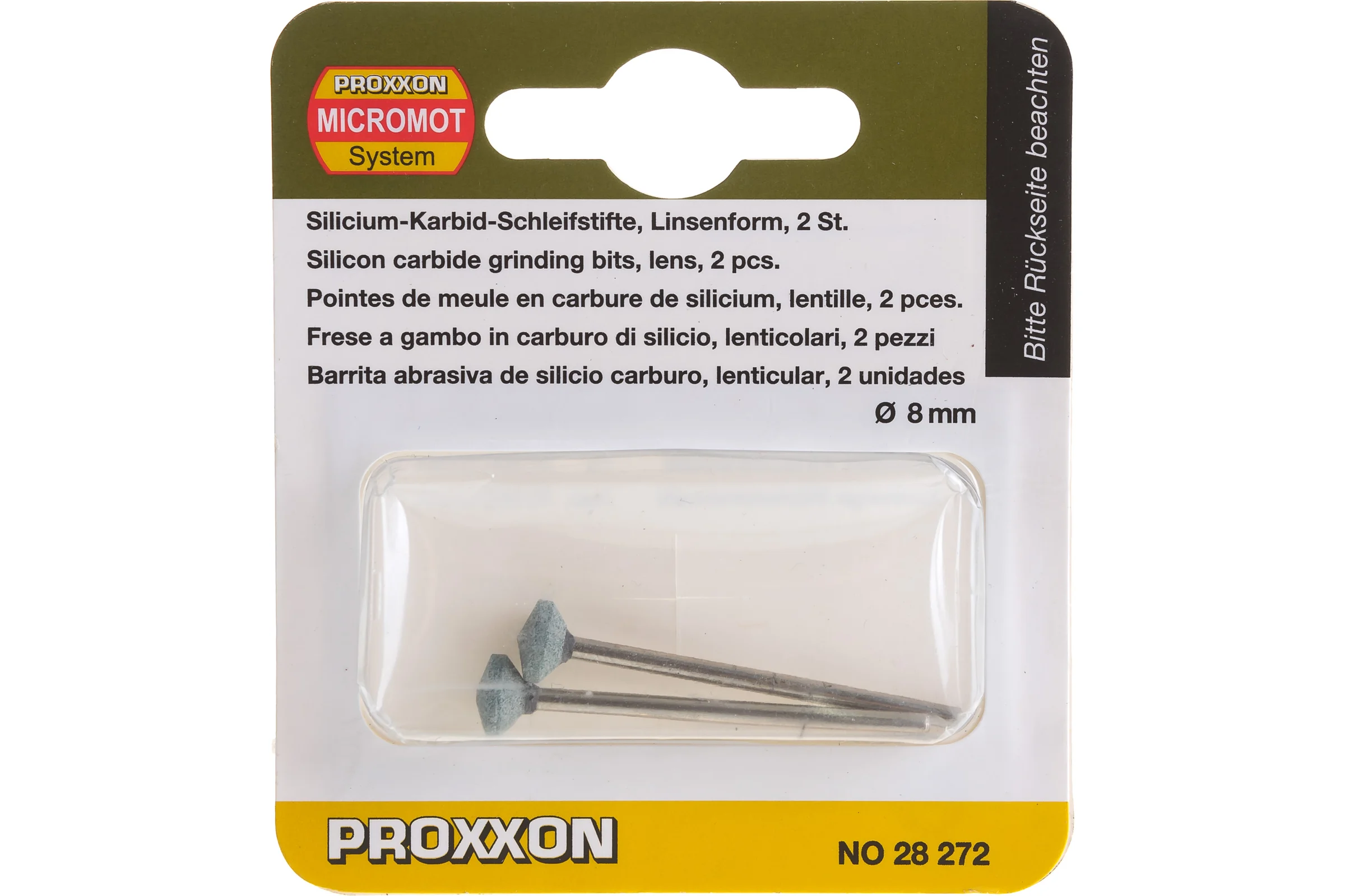 Бор (2 шт; 8 мм; линза; кремний-карбид) Proxxon PR- 28272