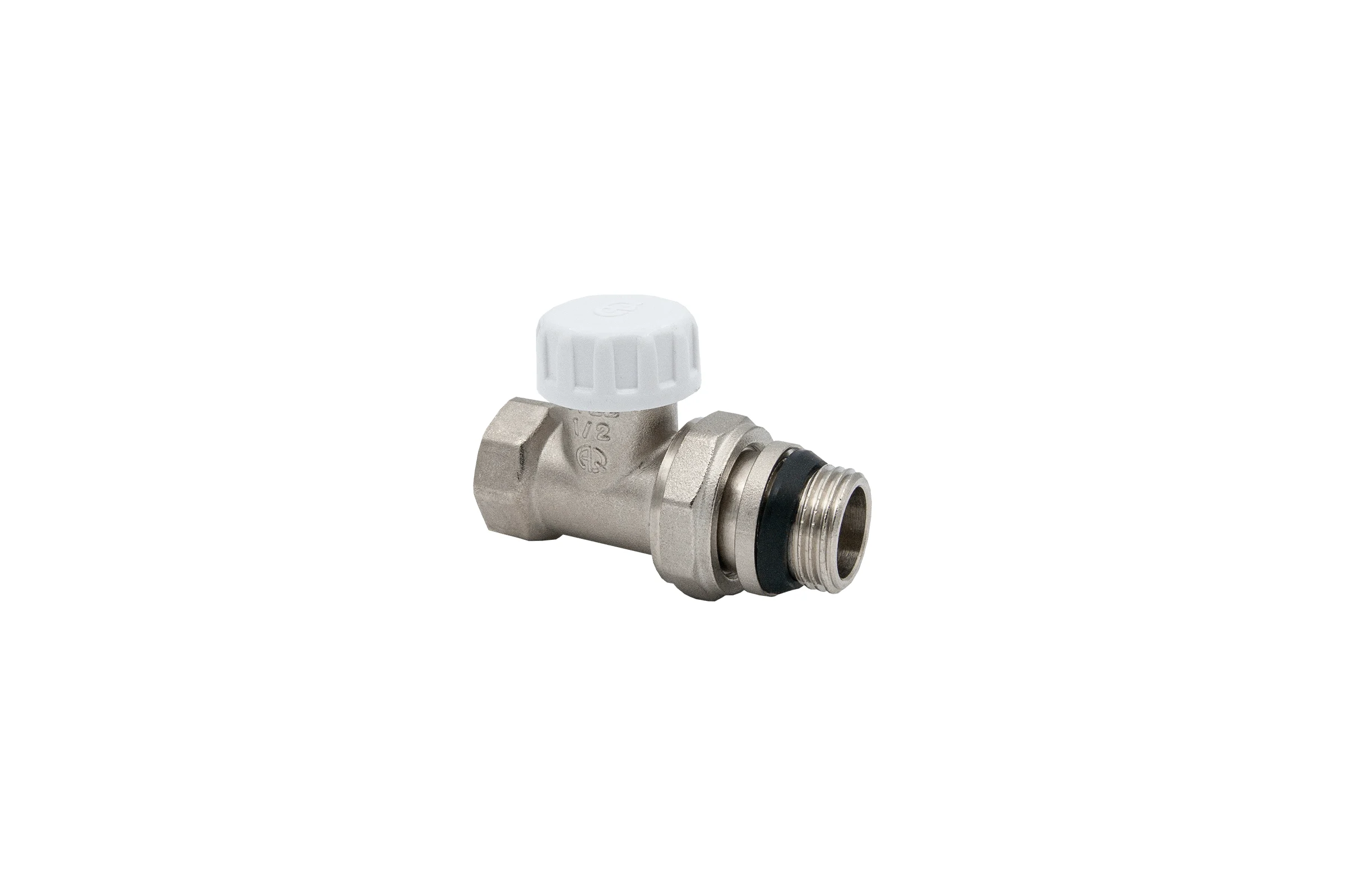 Настроечный клапан AQUALINK  для радиатора с уплотнением прямой вн-нар 1/2" 02677