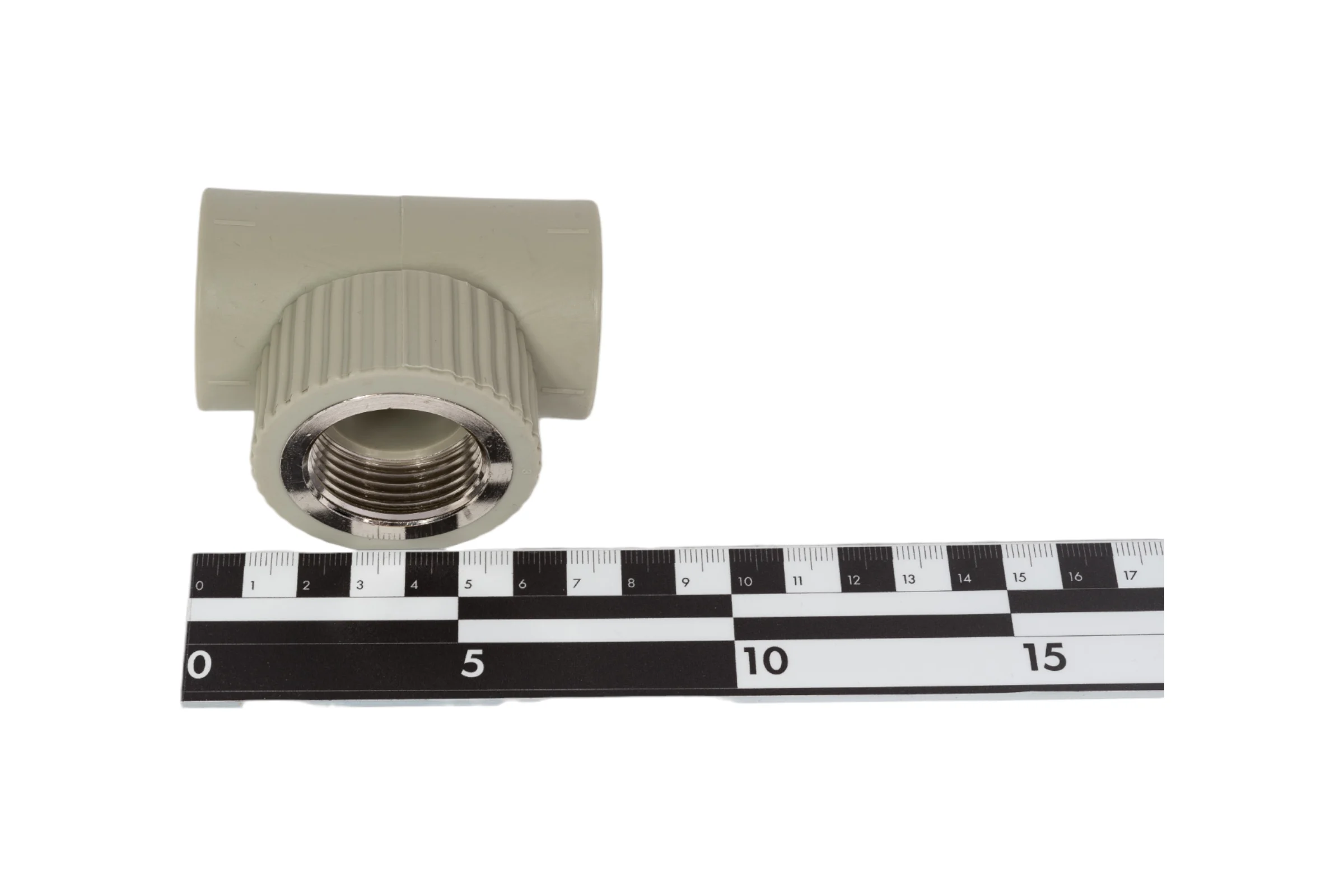 Комбинированный тройник TEBO PPR 32x1" ВР серый 031040310