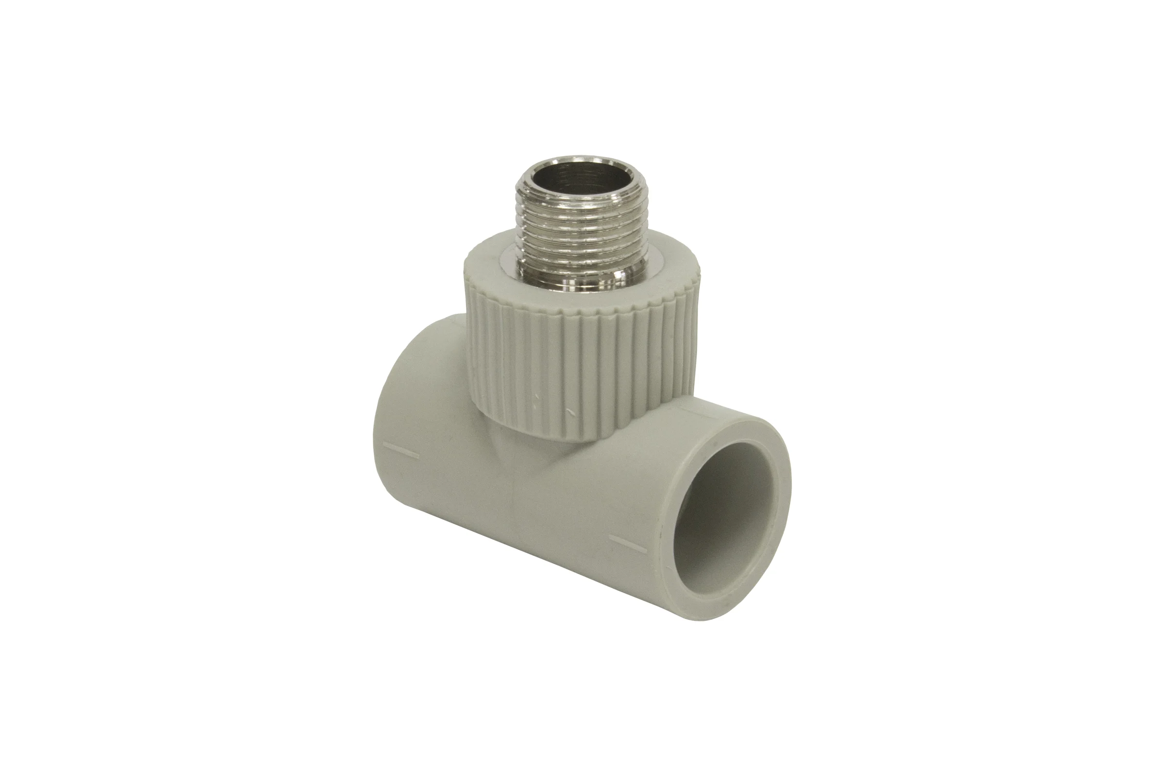 Комбинированный тройник TEBO PPR 25x3/4" НР серый 031040506