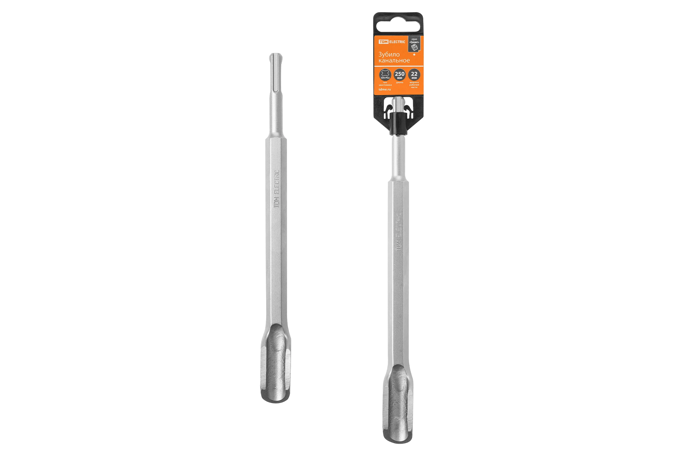 Бур для перфоратора TDM ELECTRIC зубило канальное 22×250 мм, SDS-Plus SQ1095-0105