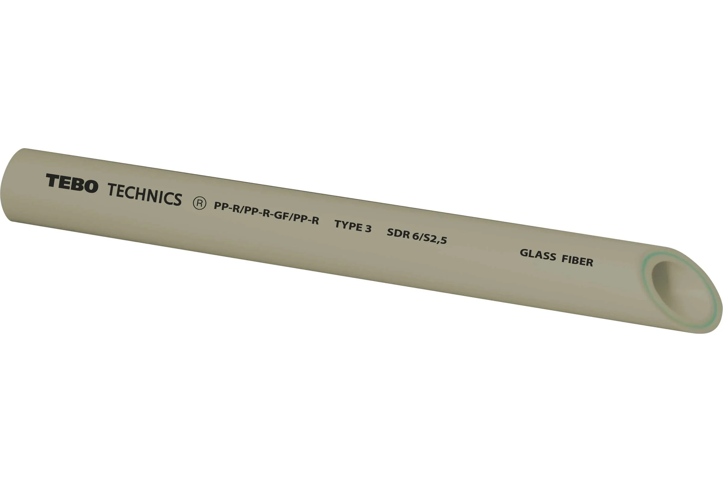 Труба TEBO PPR 50x8,3мм SDR6 армированная стекловолокном 4м серый 031010406