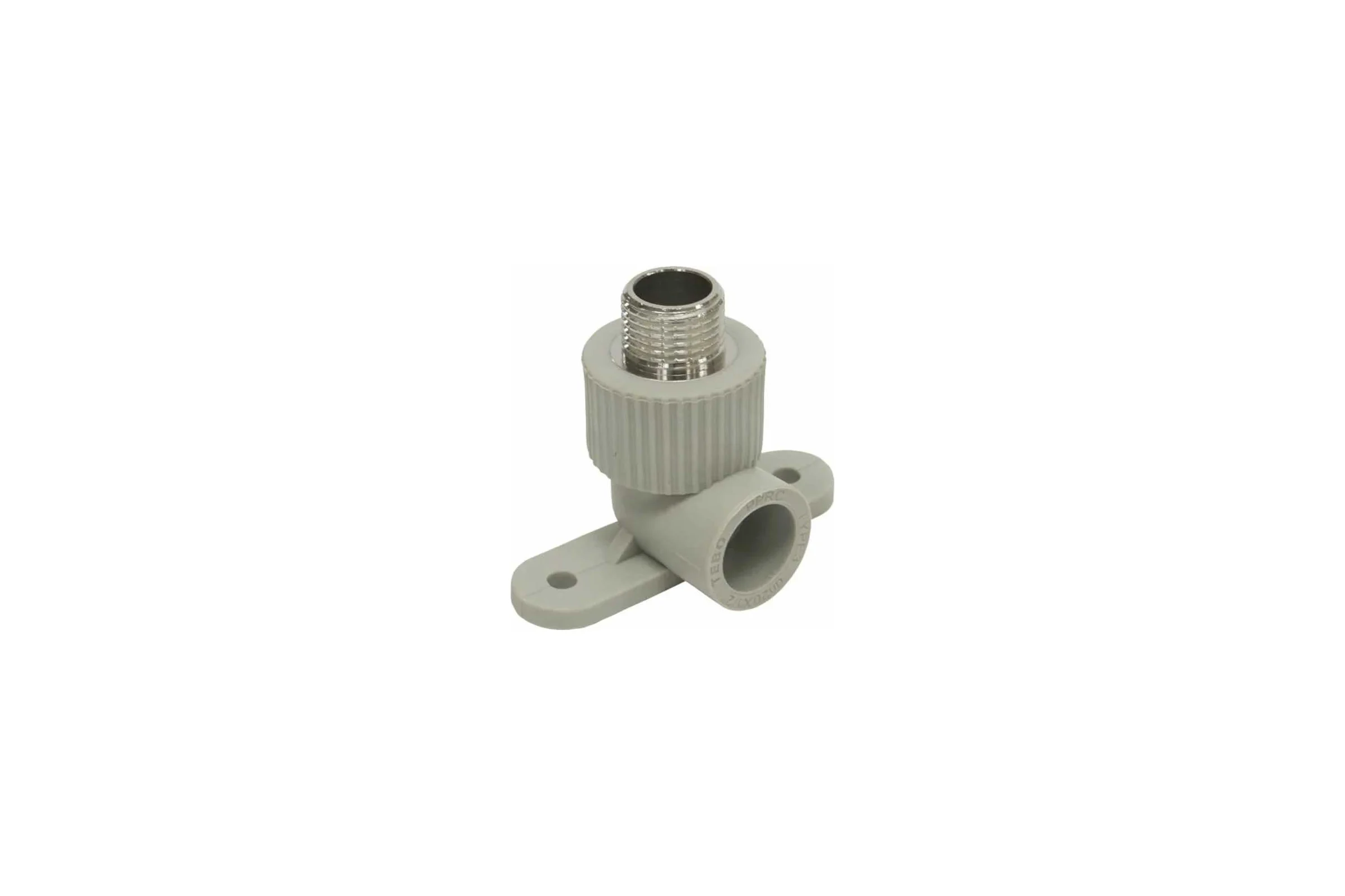 Угольник комбинированный TEBO PPR 25x1/2 НР с креплением, серый 031030904
