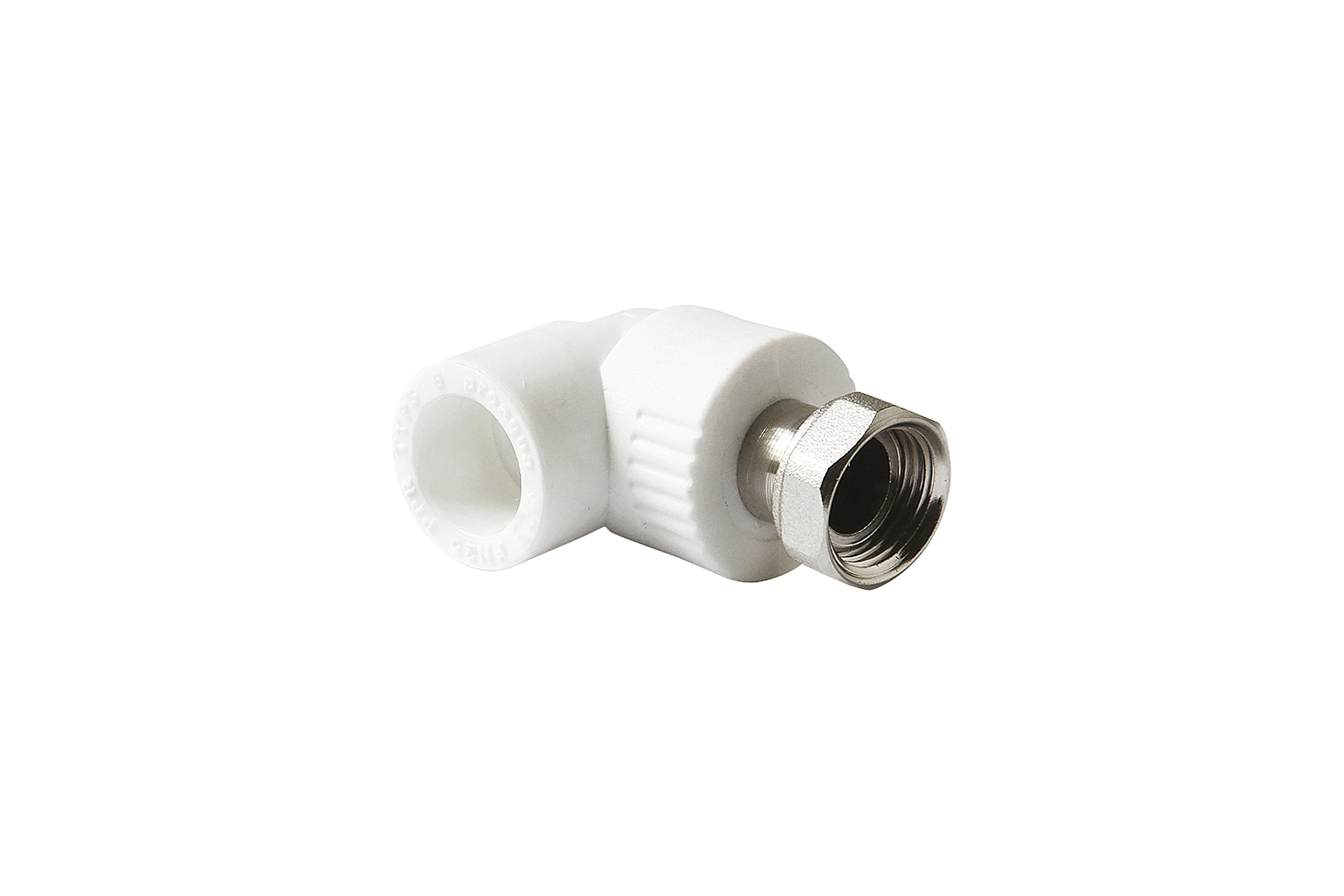 Угольник PRO AQUA PP-R с накидной гайкой, белый ШК 25-1 PA29215b