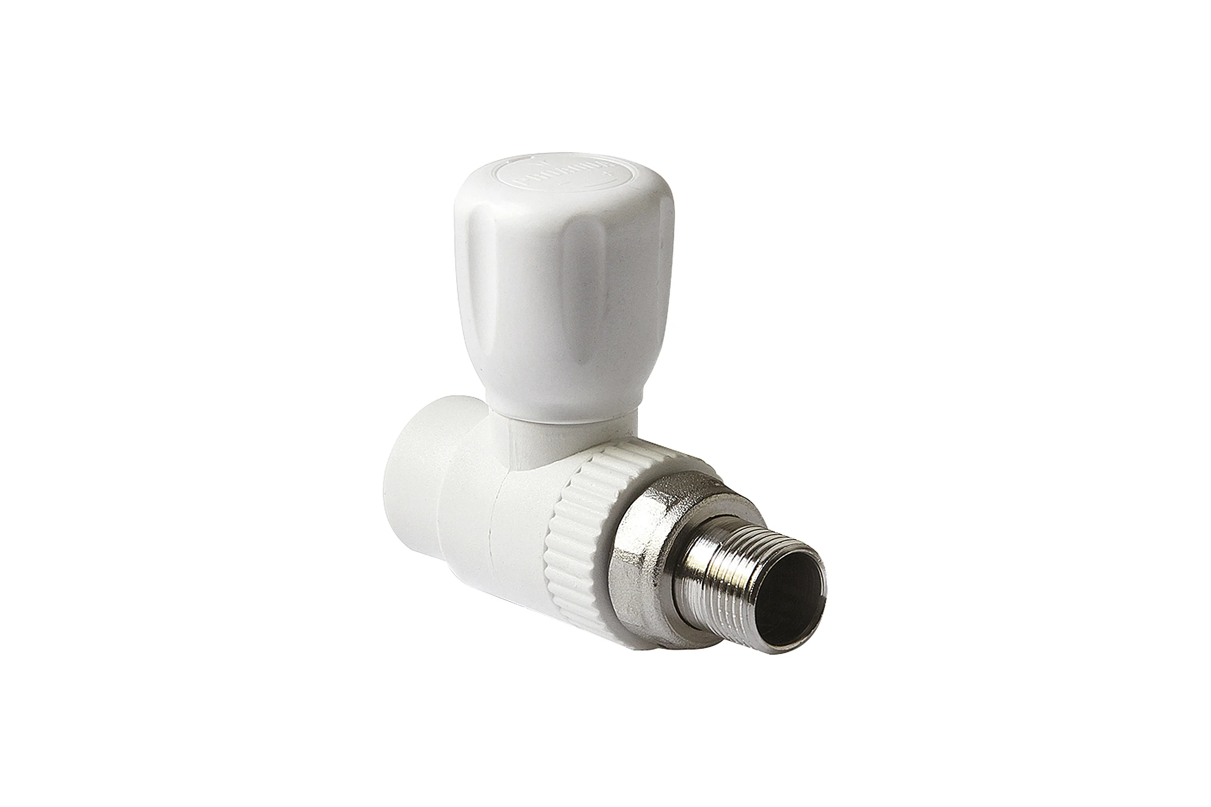 Шаровой кран PRO AQUA PP-R для радиатора, прямой, белый, ШК 20-1/2 PA41008b