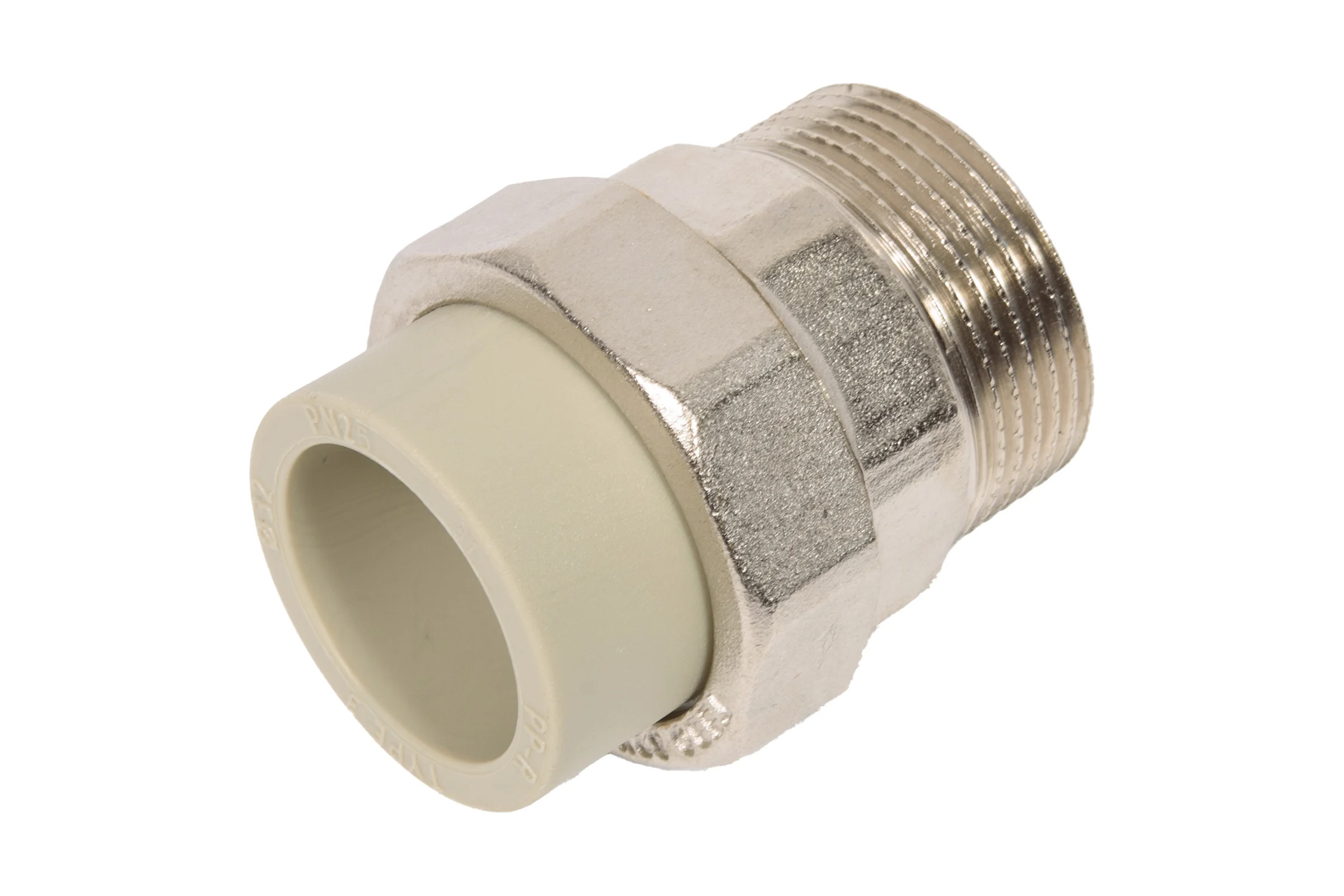 Муфта комбинированная разъемная TEBO PPR, 32x1 1/4 НР, серый 016020909
