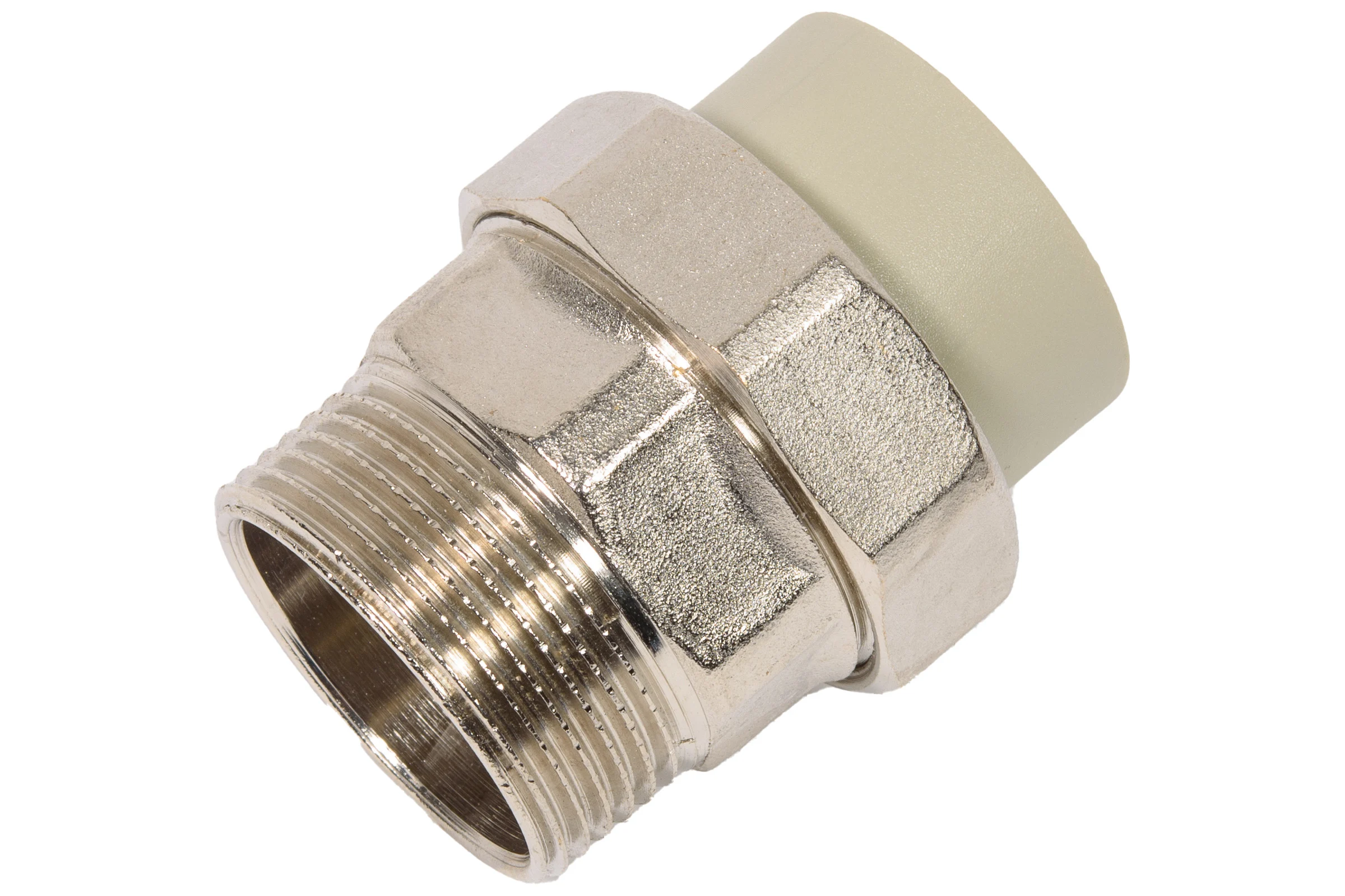 Муфта комбинированная разъемная TEBO PPR, 32x1 1/4 НР, серый 016020909