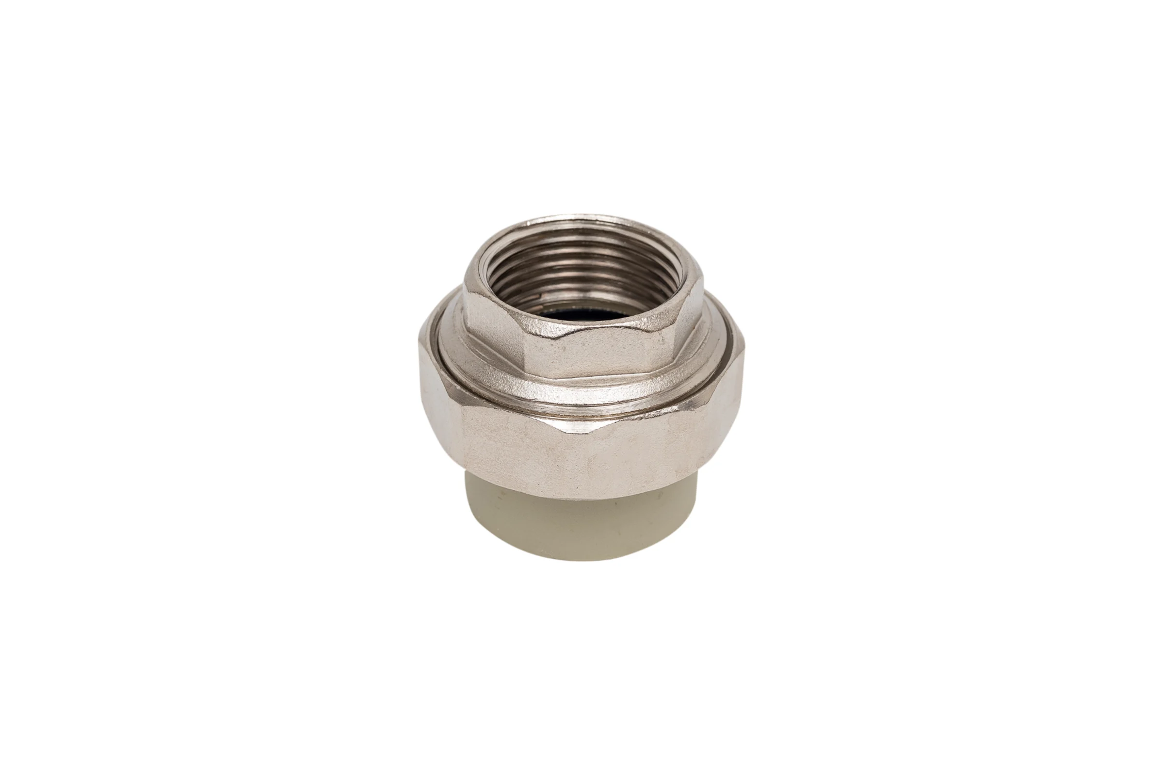 Муфта комбинированная разъемная TEBO PPR, O-ring, 32x1 ВР, серый 016022008
