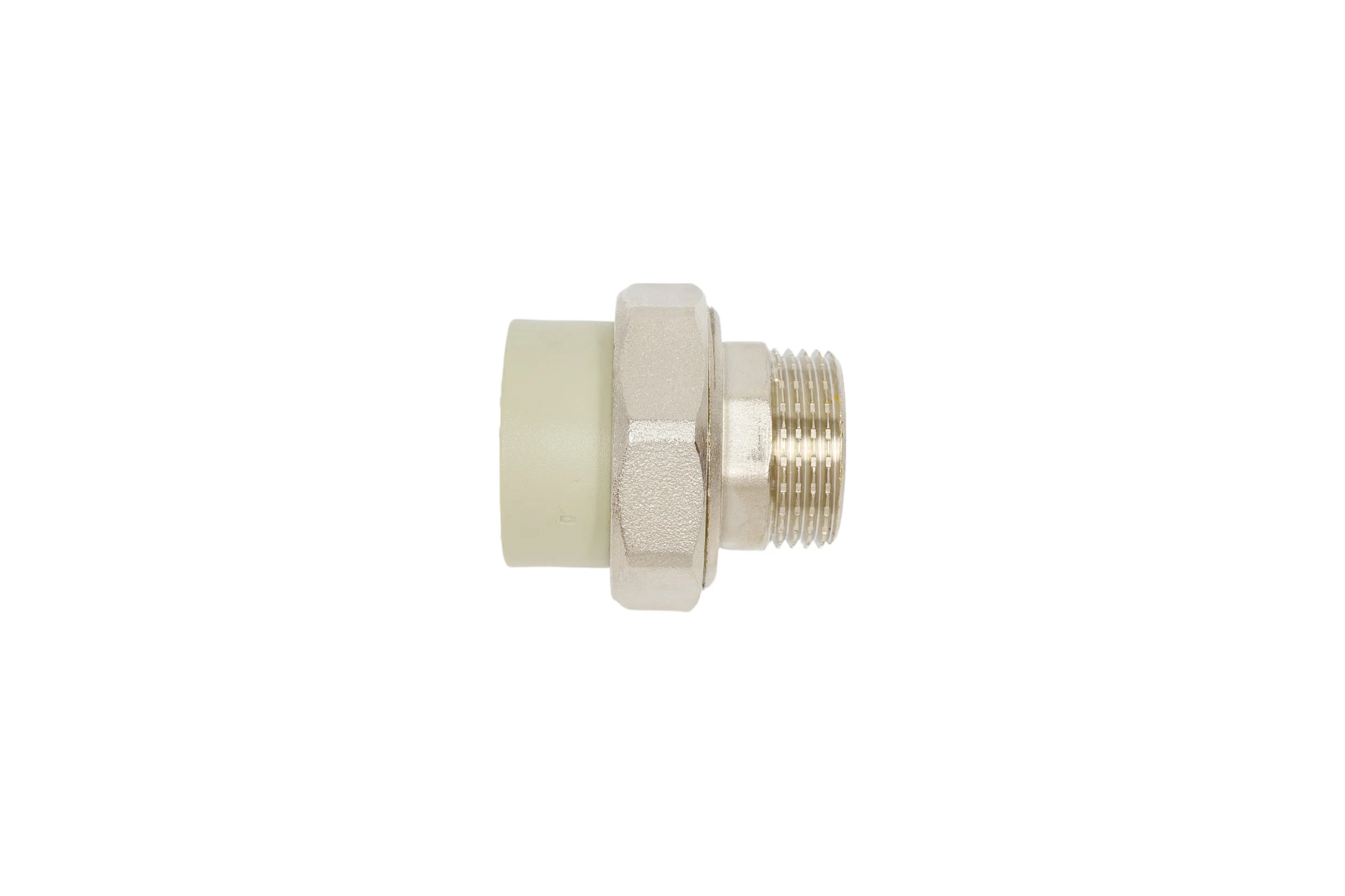 Муфта комбинированная разъемная TEBO PPR, O-ring, 32x1 НР, серый 016022108