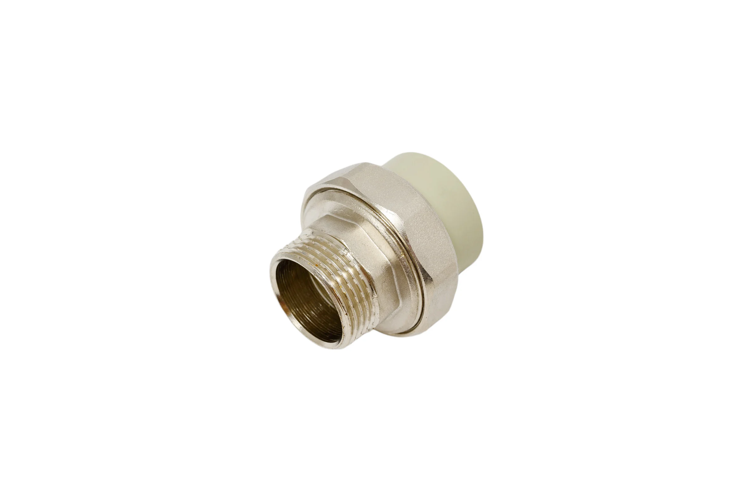 Муфта комбинированная разъемная TEBO PPR, O-ring, 32x1 НР, серый 016022108