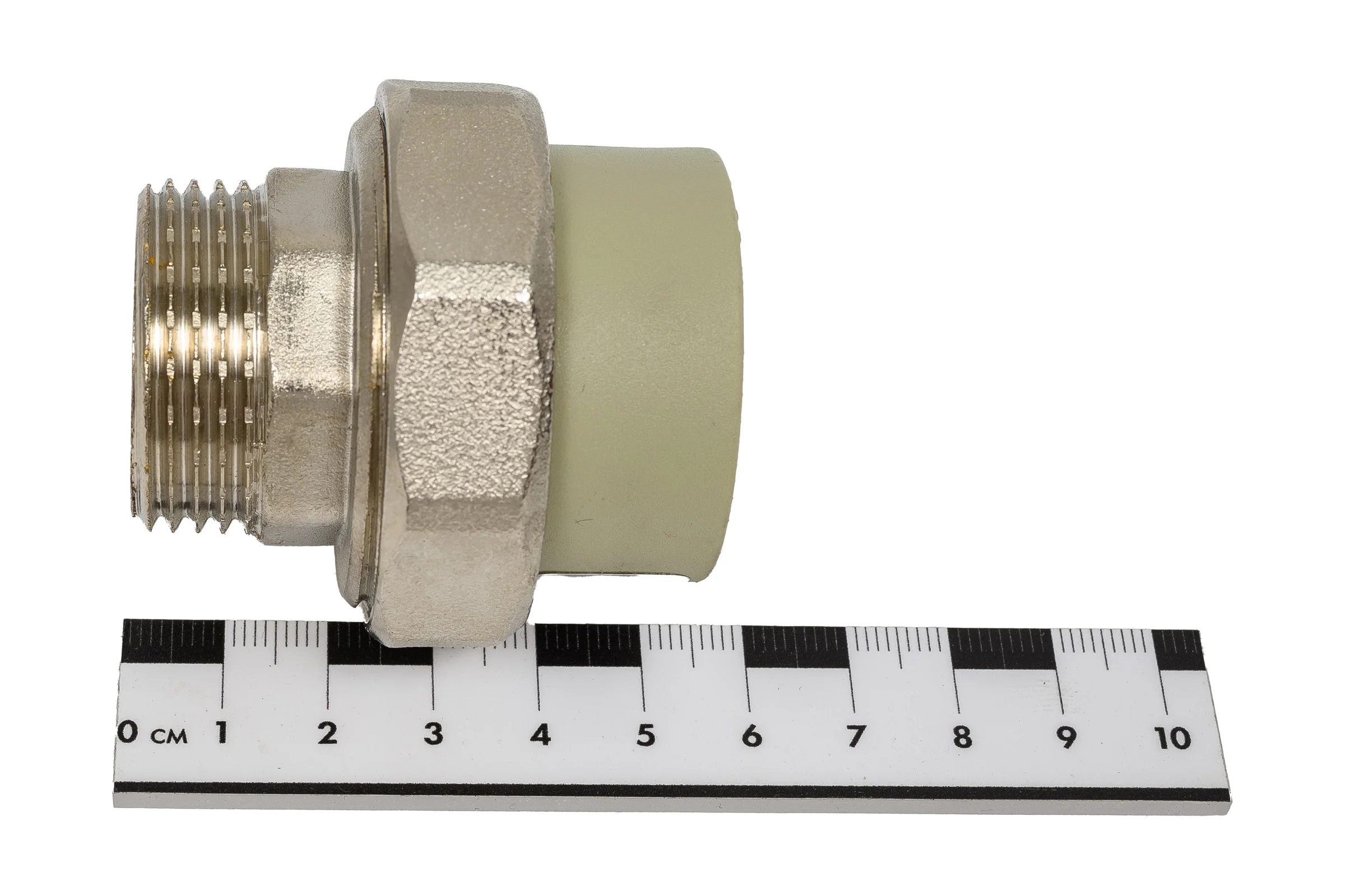 Муфта комбинированная разъемная TEBO PPR, O-ring, 32x1 НР, серый 016022108