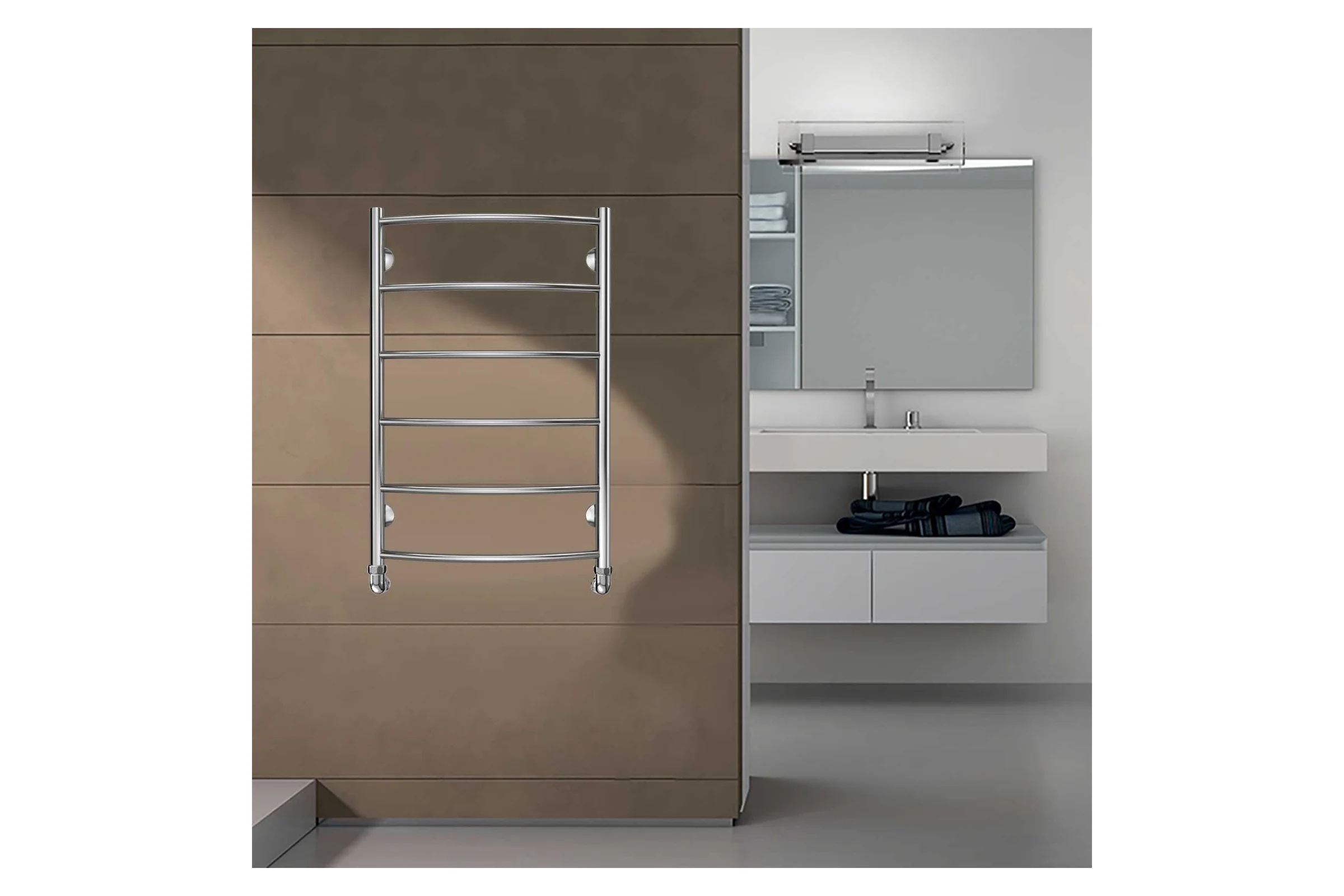 Водяной полотенцесушитель Azario VERONA 500/800 6 перекладин, 1"-1/2", полированный 00088179