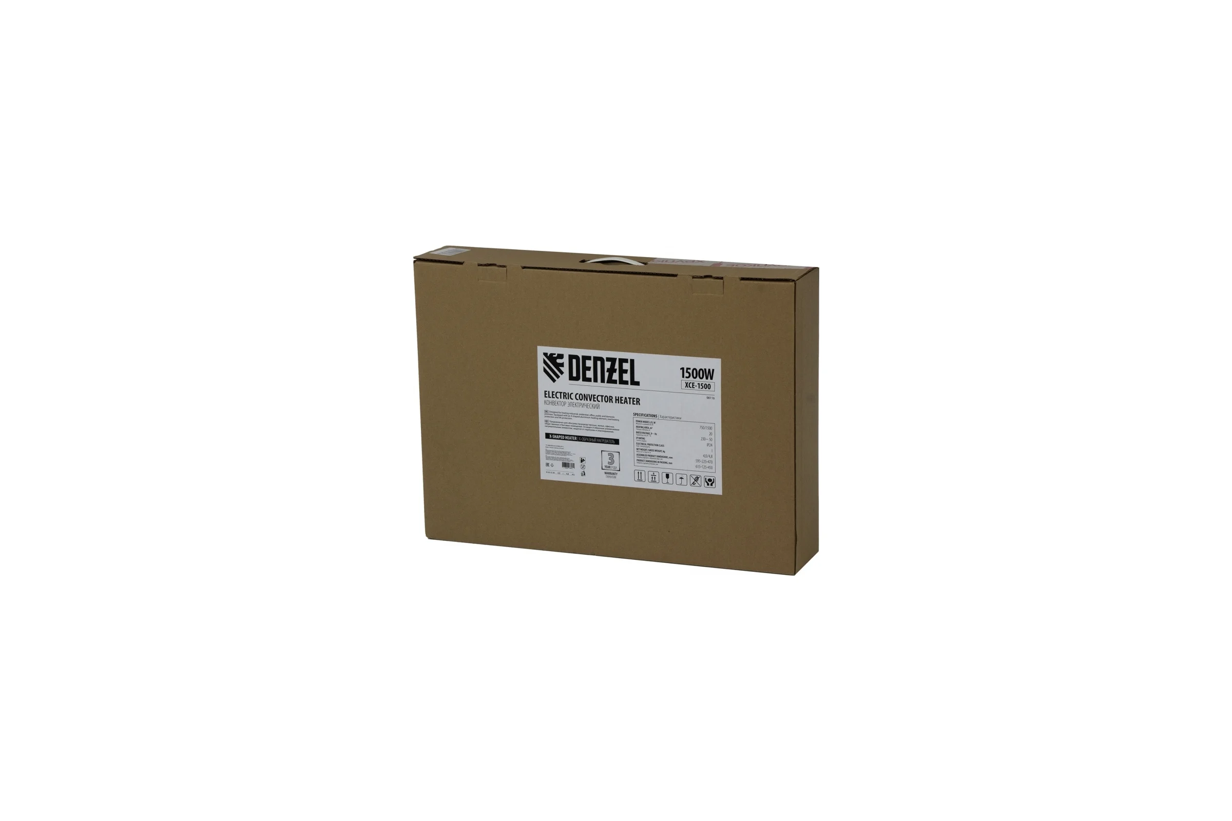 Электрический конвектор Denzel XCE-1500, 230 В, 1500 Вт 98116