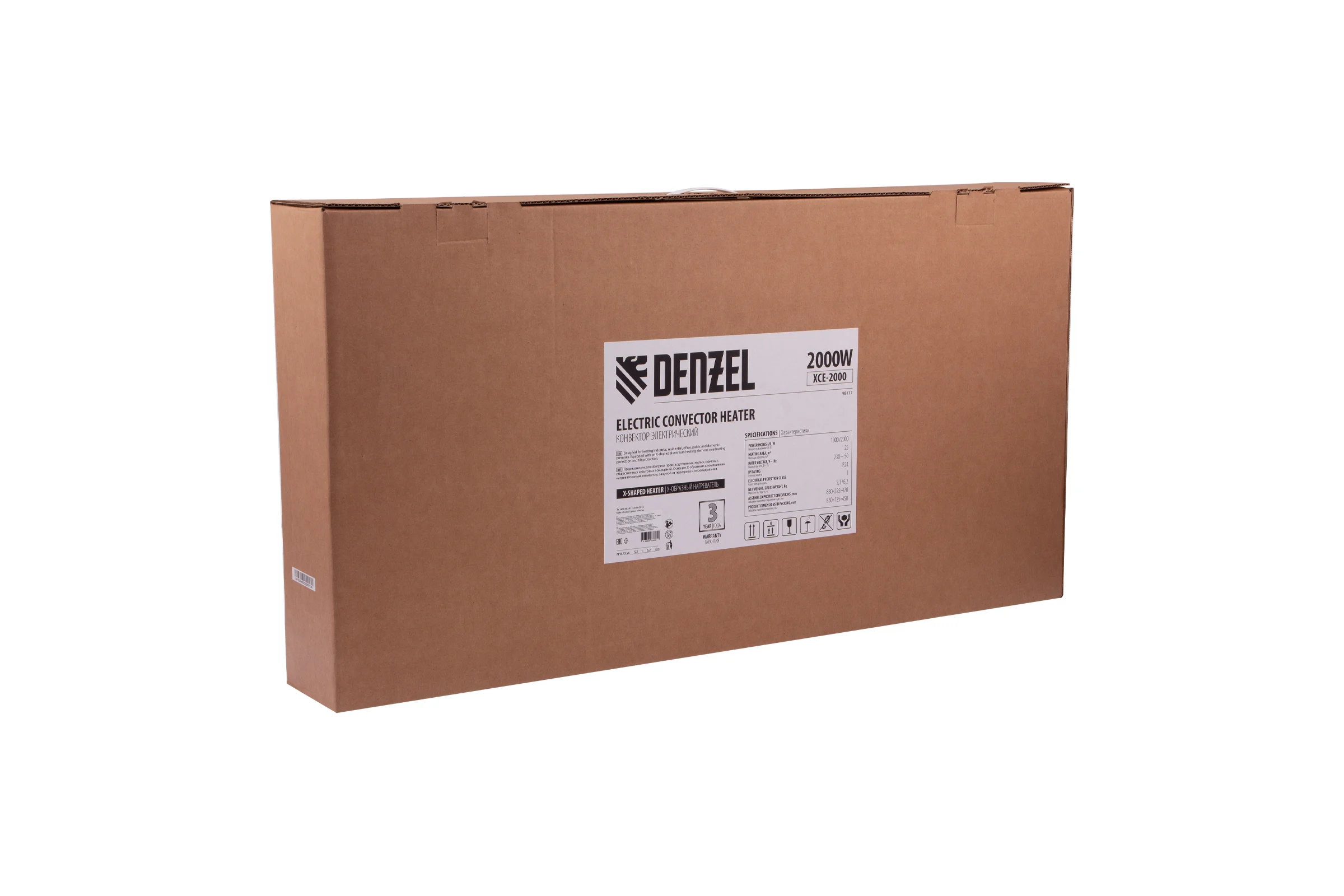 Электрический конвектор Denzel XCE-2000, 230 В, 2000 Вт 98117