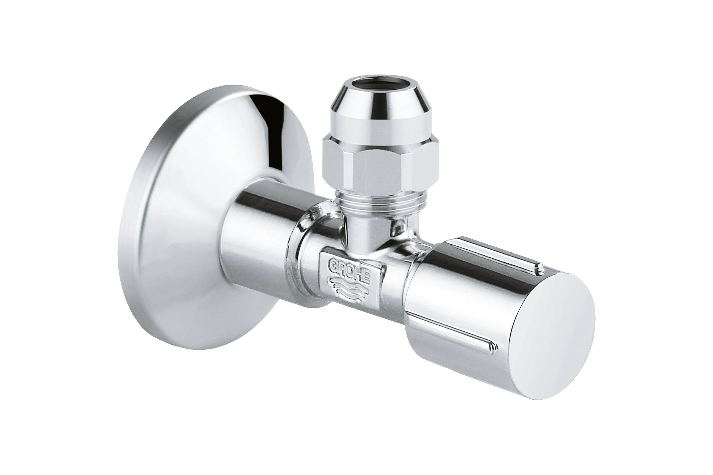 Угловой вентиль Grohe с металлической розеткой и уплотнительным кольцом, 1/2х3/8, 1 шт. 22039000
