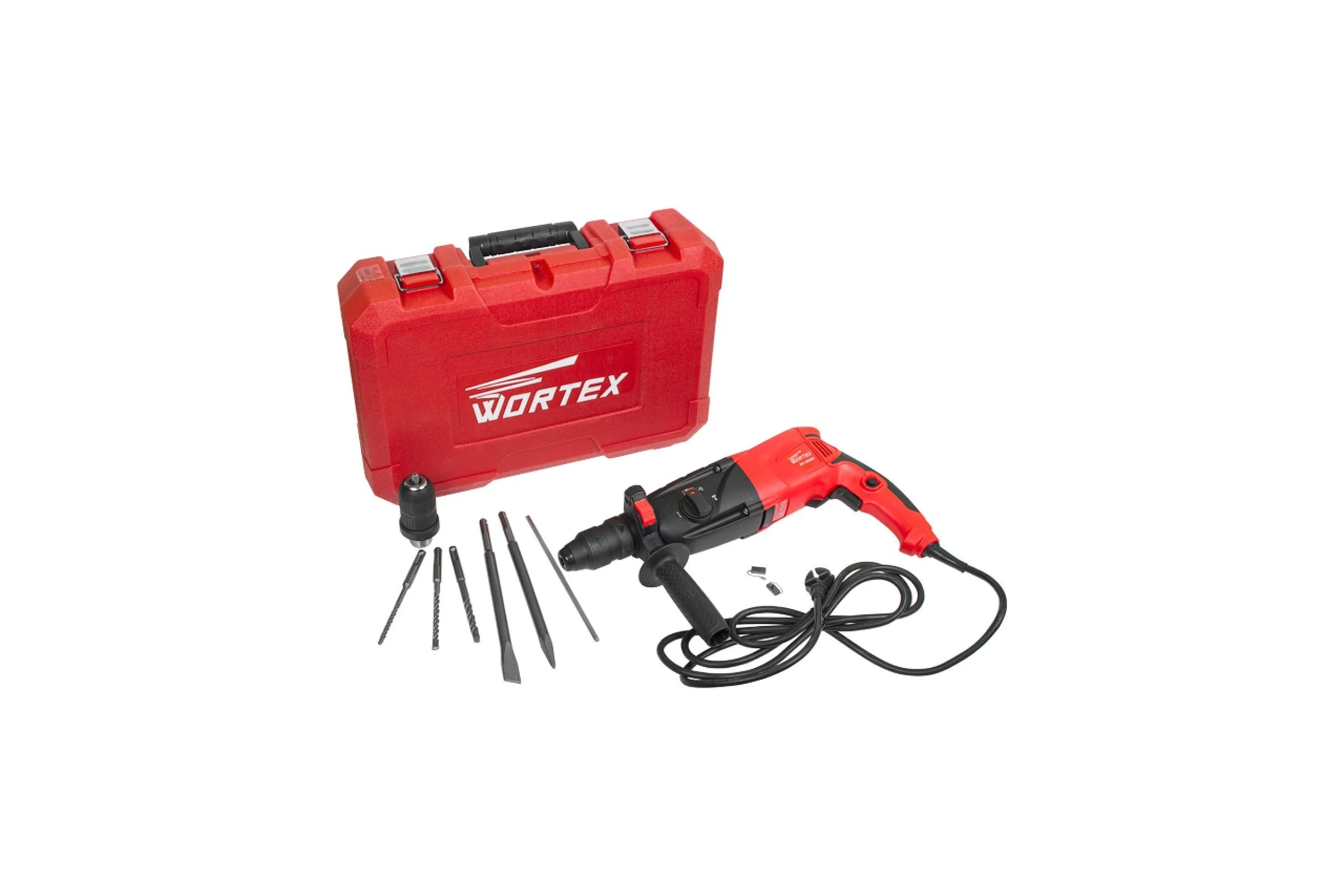 Перфоратор WORTEX RH 2829 F в чемодане + 2 зубила, 3 сверла RH2829F1102