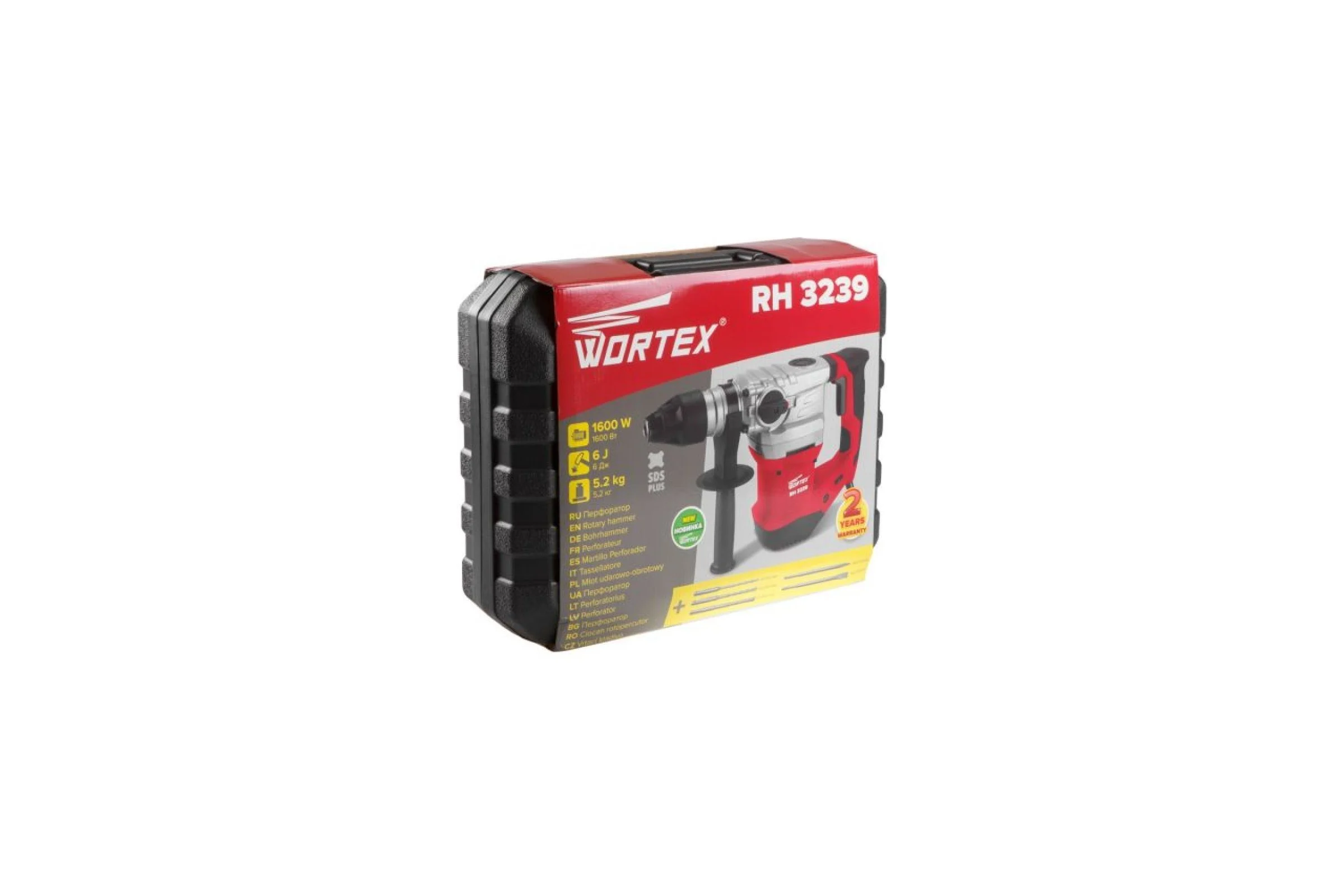 Перфоратор WORTEX RH 3239 в чемодане + 2 зубила, 3 сверла RH3239K1111
