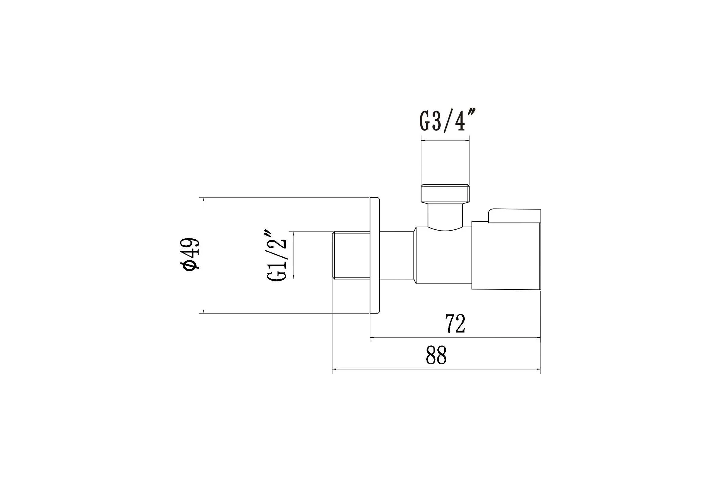 Угловой вентиль Fmark красный 3/4 FS00510 FS(005)10