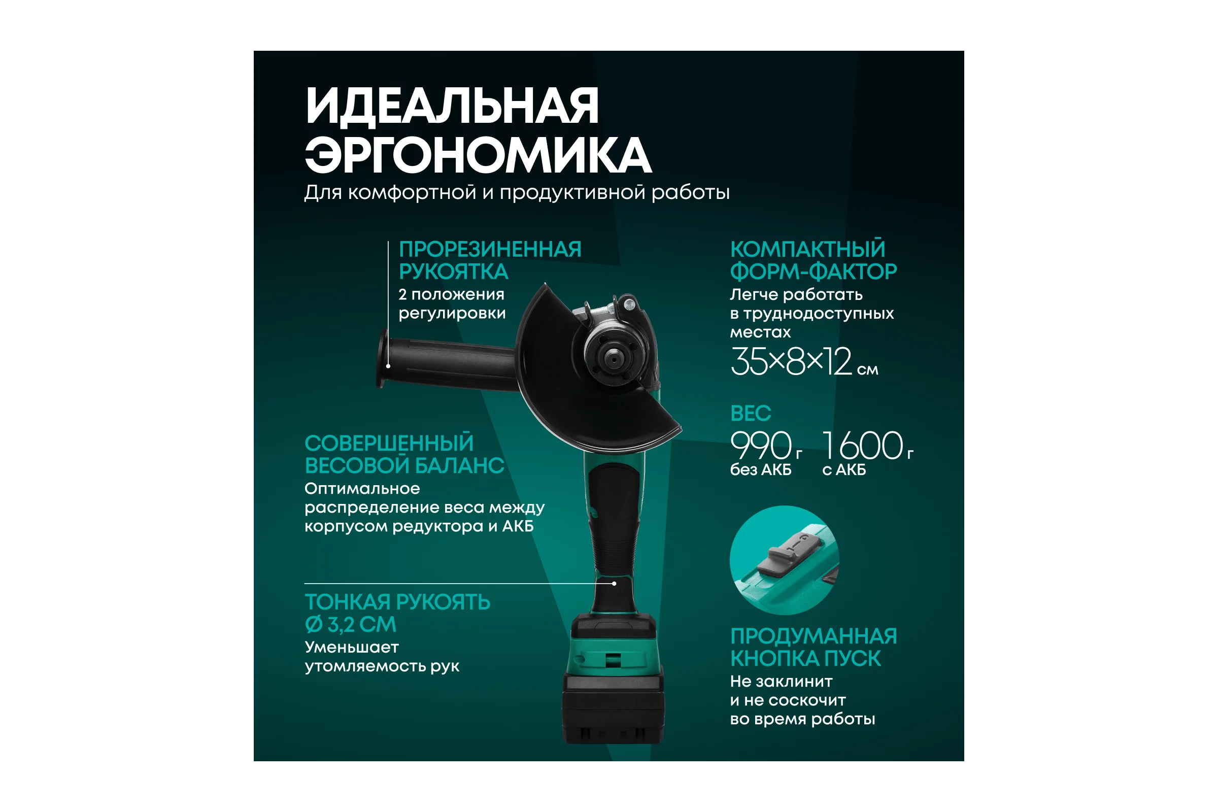 Аккумуляторная болгарка Rokodil Spark Pro 125 мм 1049792