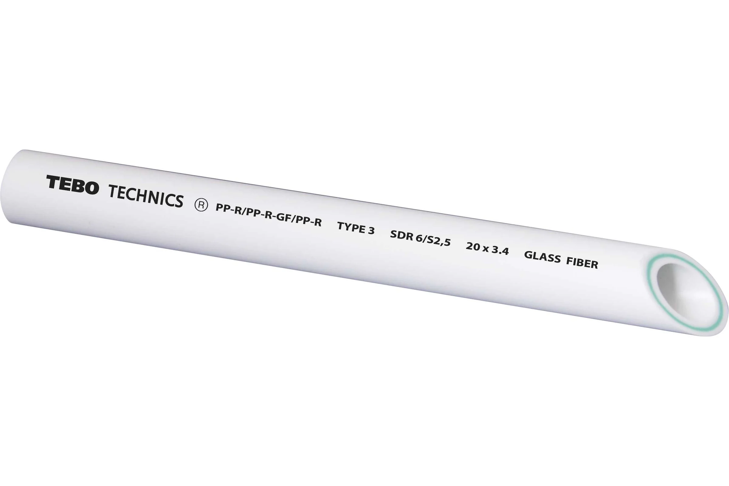 Труба TEBO PPR 32х5,4мм SDR6 армированная стекловолокном (2м) 030010404-02