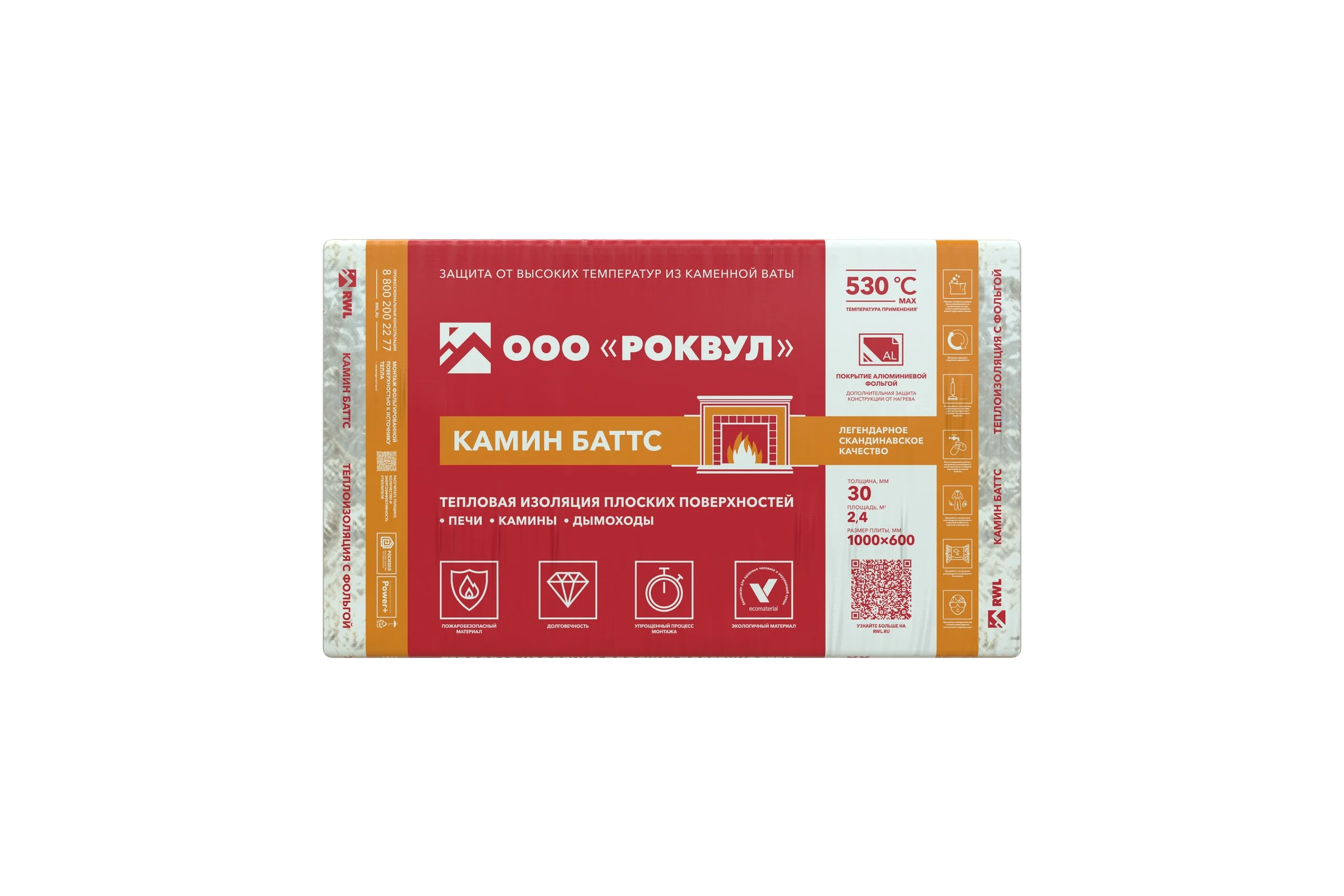 Теплоизоляция RWL КАМИН БАТТС 1000x600x30 ГП-223361