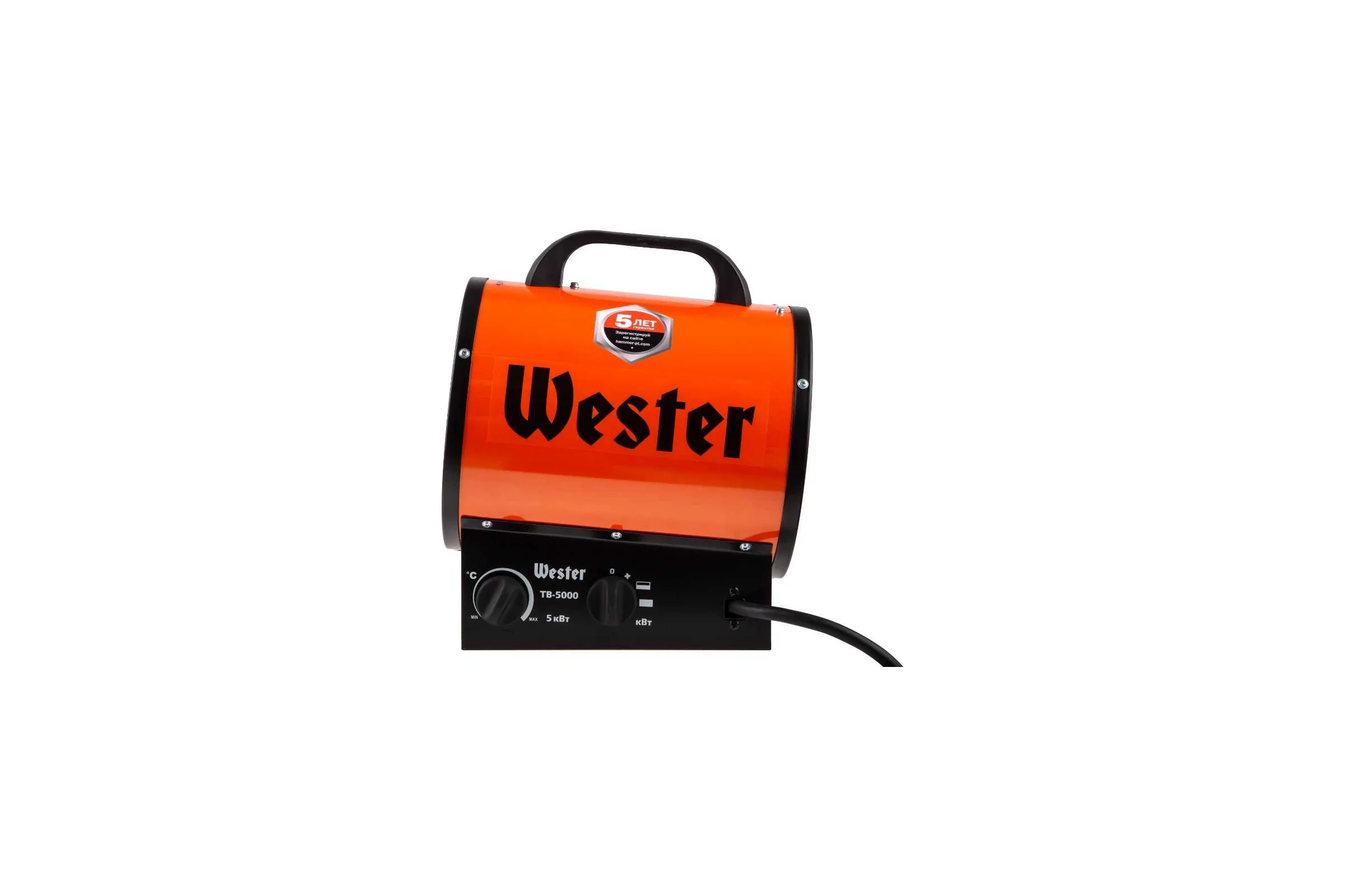 Тепловентилятор электрический WESTER TB-5000 5 кВт, 400 м3/ч, 45 м2, 4.8 кг 615365