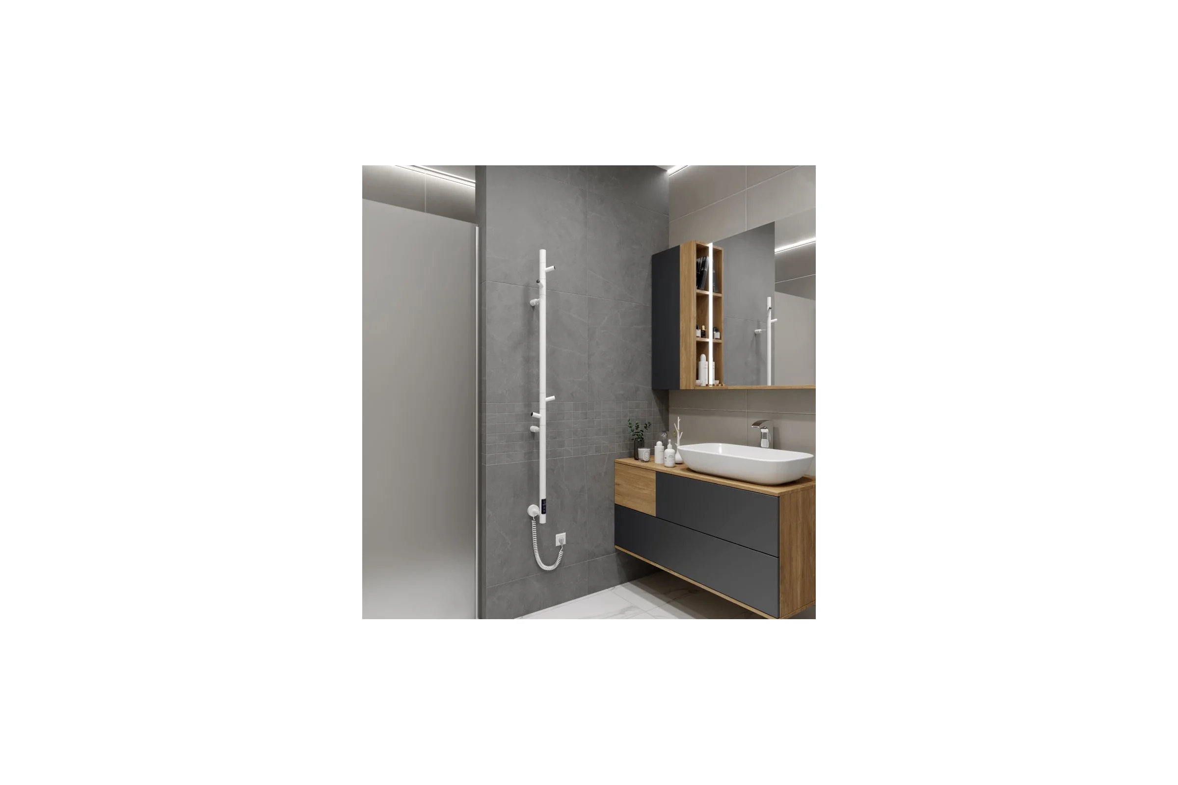Полотенцесушитель электрический VINCEA 15x140, белый, таймер VTD-1DWE