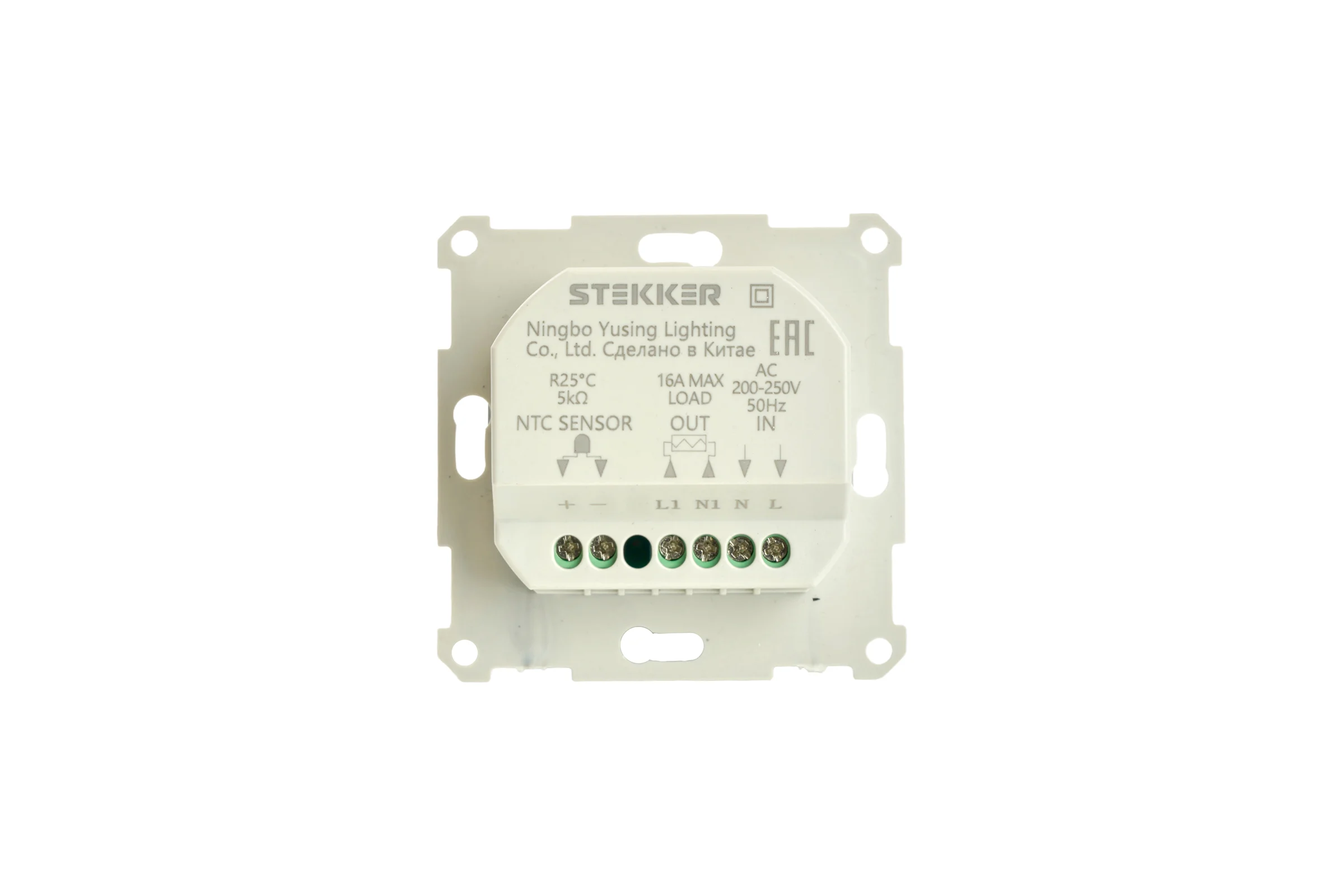 Терморегулятор механический для теплого пола (механизм) STEKKER, GLS00-7117-01, 250В, 3500Вт, серия Катрин, белый, 49740