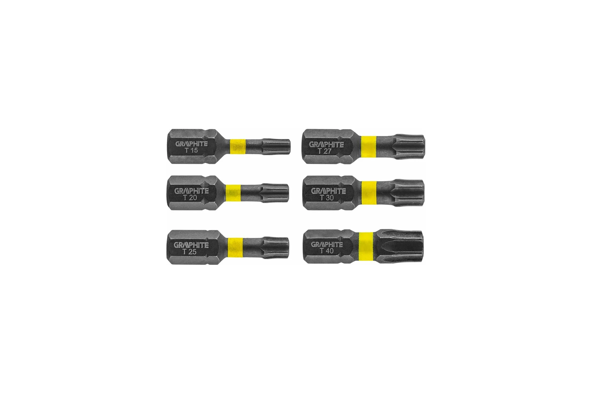 Биты ударные Graphite TX10/15/20/25/30/40 x 25 мм 1/4" S2 6 шт. 56H541
