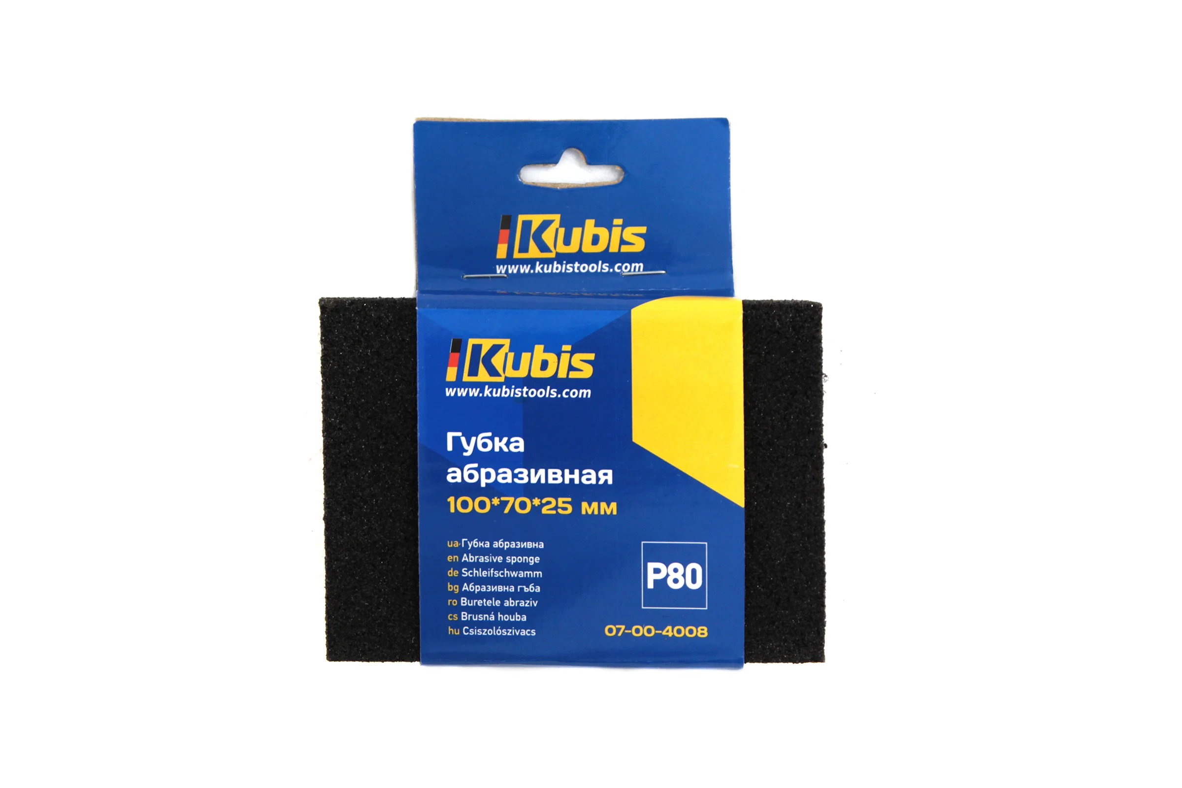 Губка абразивная Р80, 100х70х25 мм KUBIS 07-00-4008