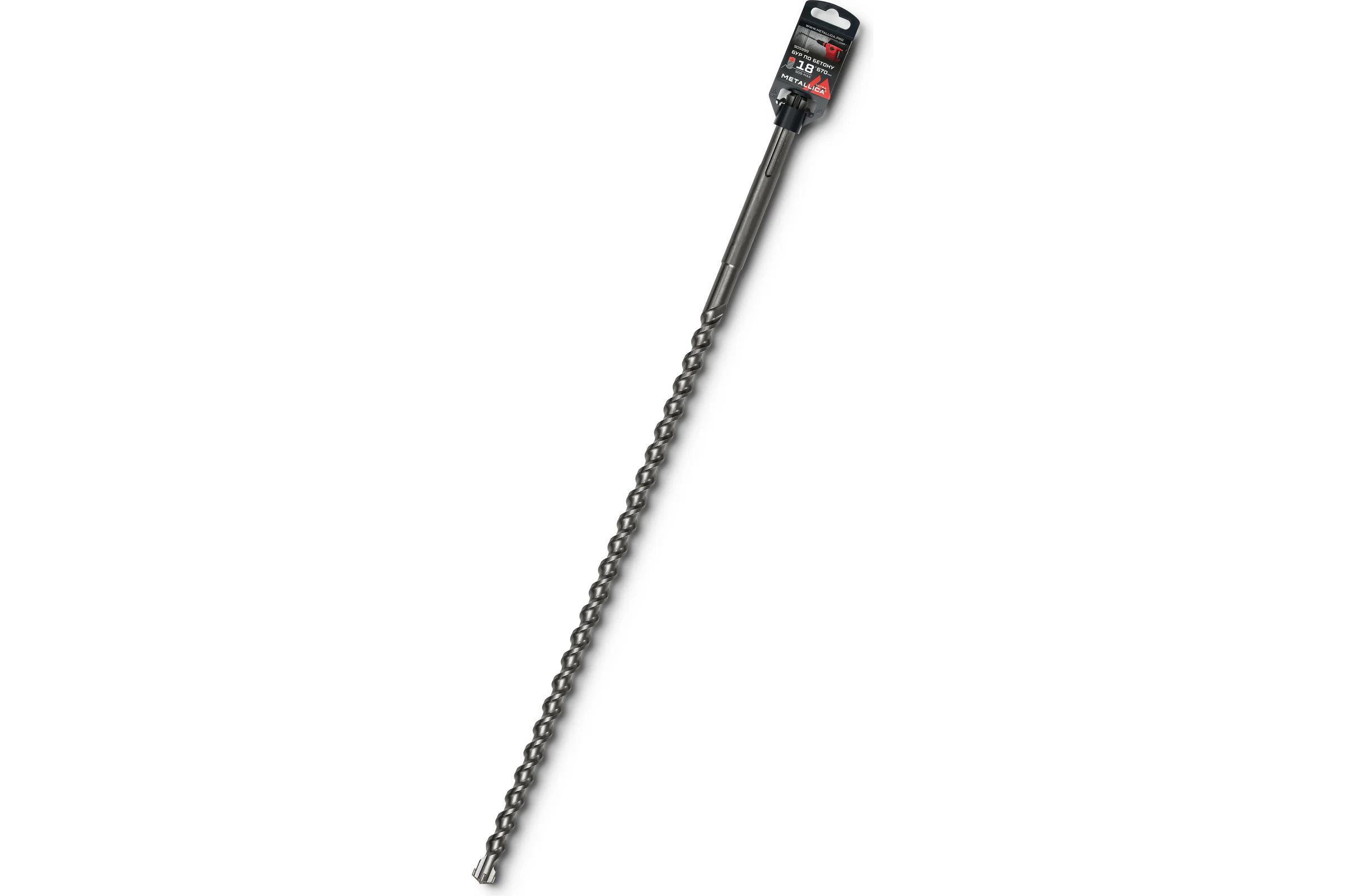 Бур по бетону SDS-max 18x670/530 мм, Х-напайка, 2 спирали METALLICA Ultra 905999