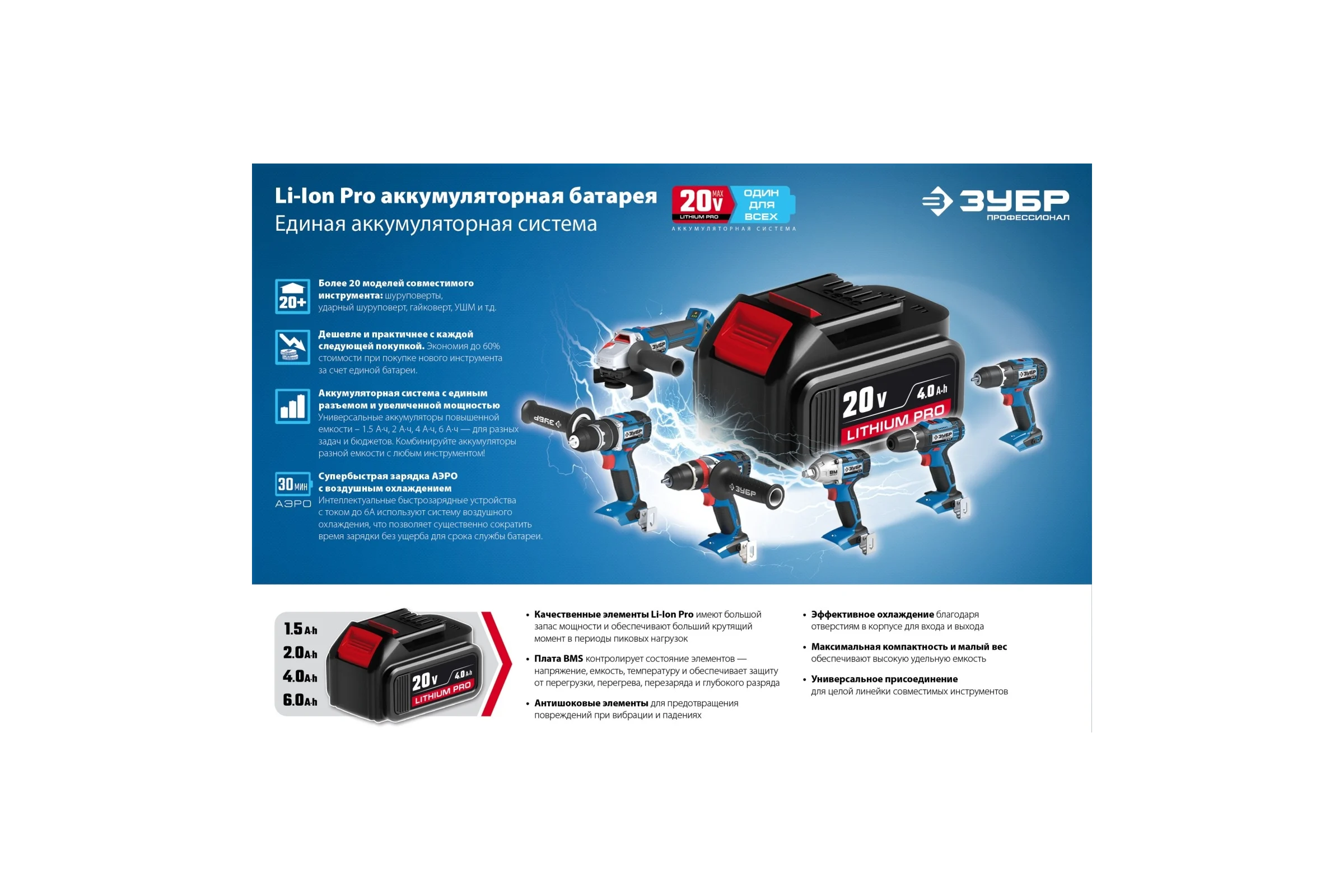 Аккумуляторная батарея ЗУБР Профессионал, 12 В, Li-Ion PRO, 1.5 Ач, тип Т7, S-12 T7