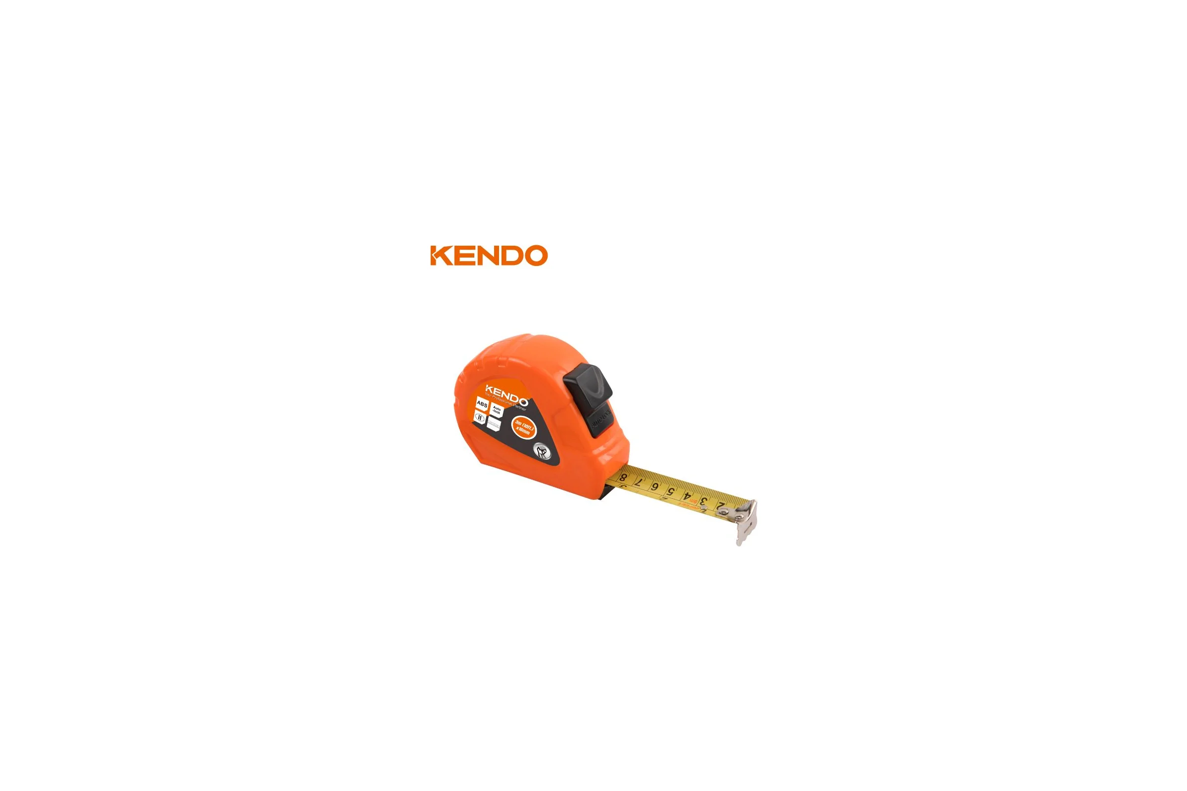 Ударостойкая рулетка KENDO с автостопом 5м х 19мм 35051