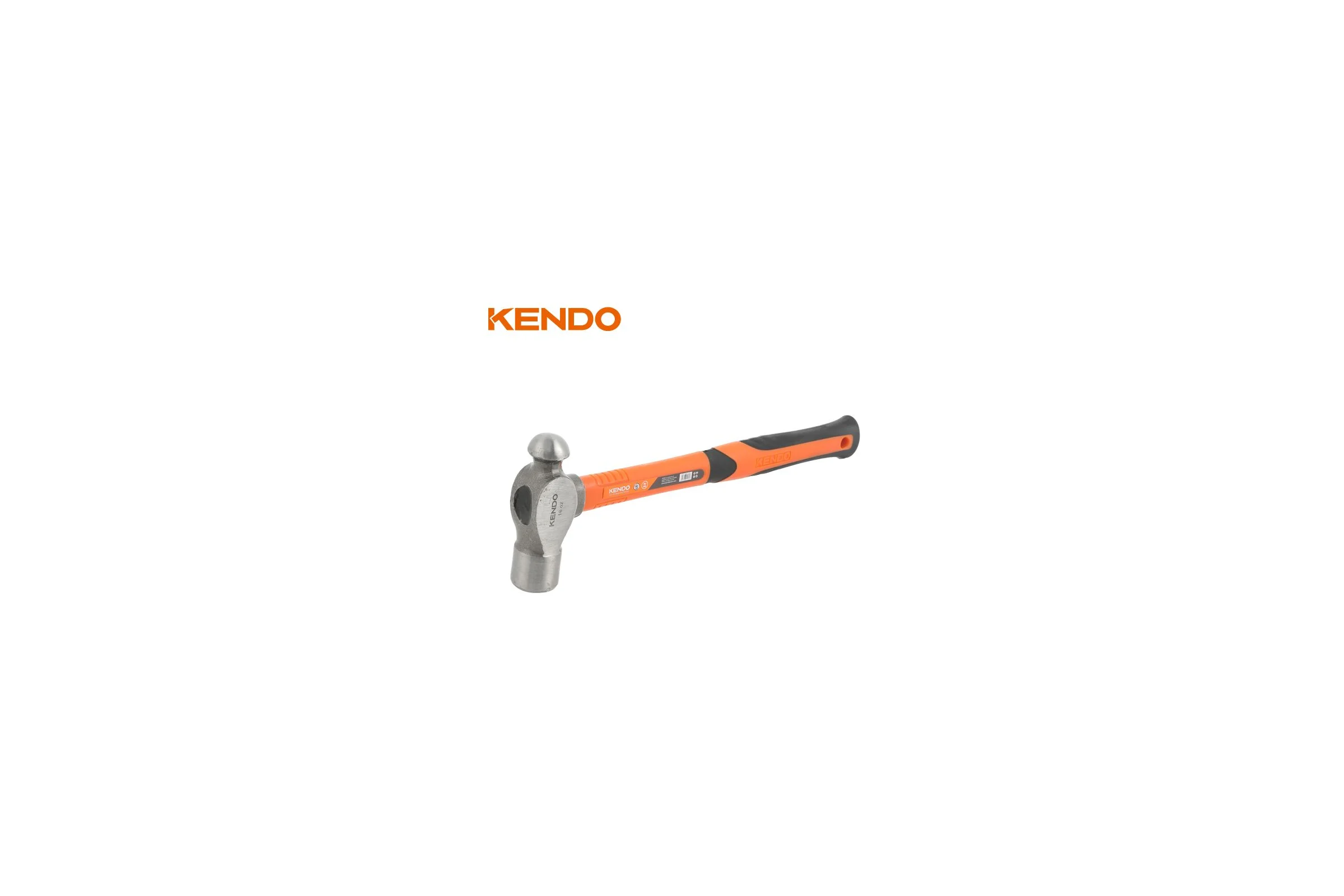 Молоток с круглым бойком KENDO с фибергласовой рукояткой, 900 гр 25147
