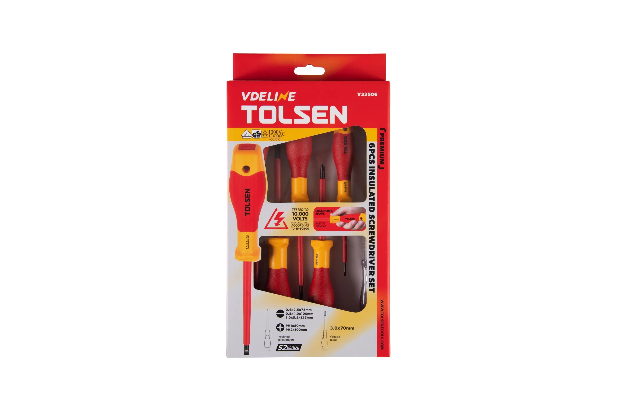 Набор диэлектрических отверток TOLSEN 6 предметов V33506