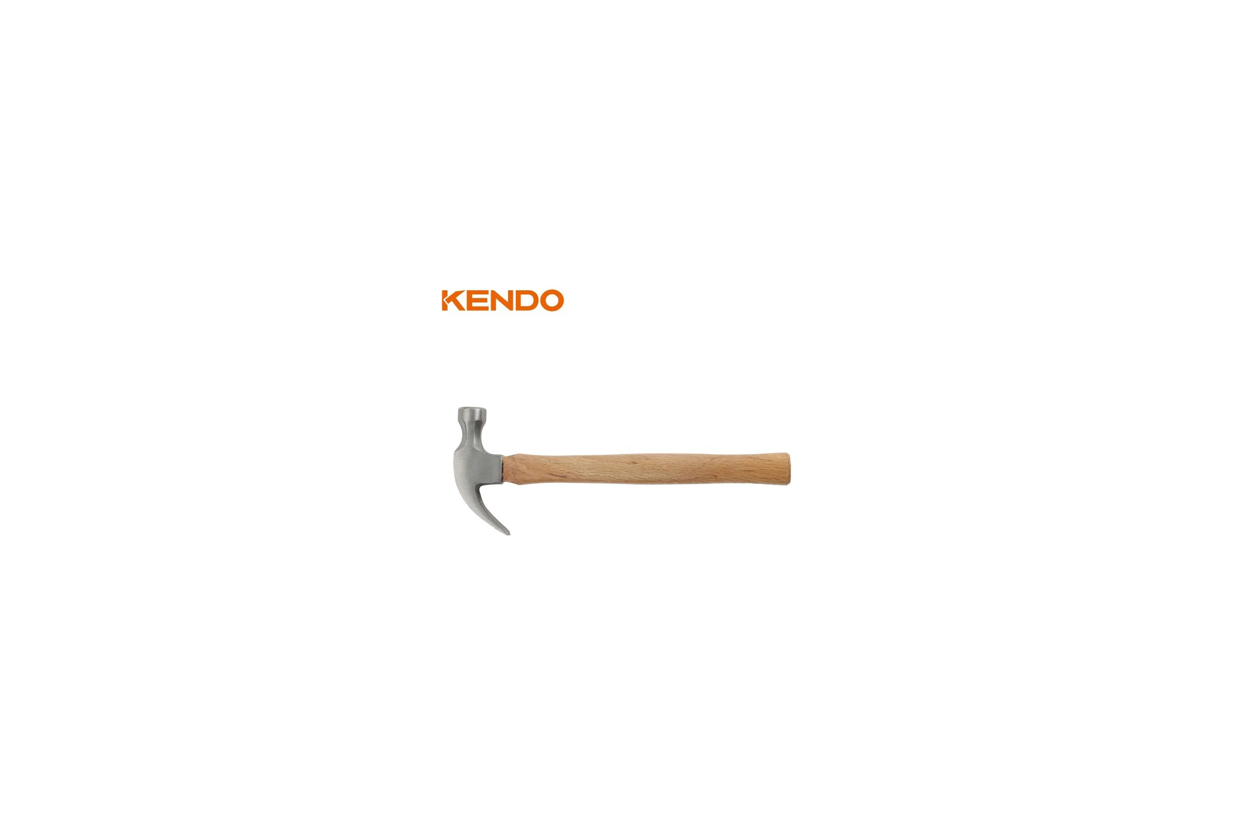 Молоток-гвоздодер KENDO с  деревянной рукояткой, 450 гр 25123