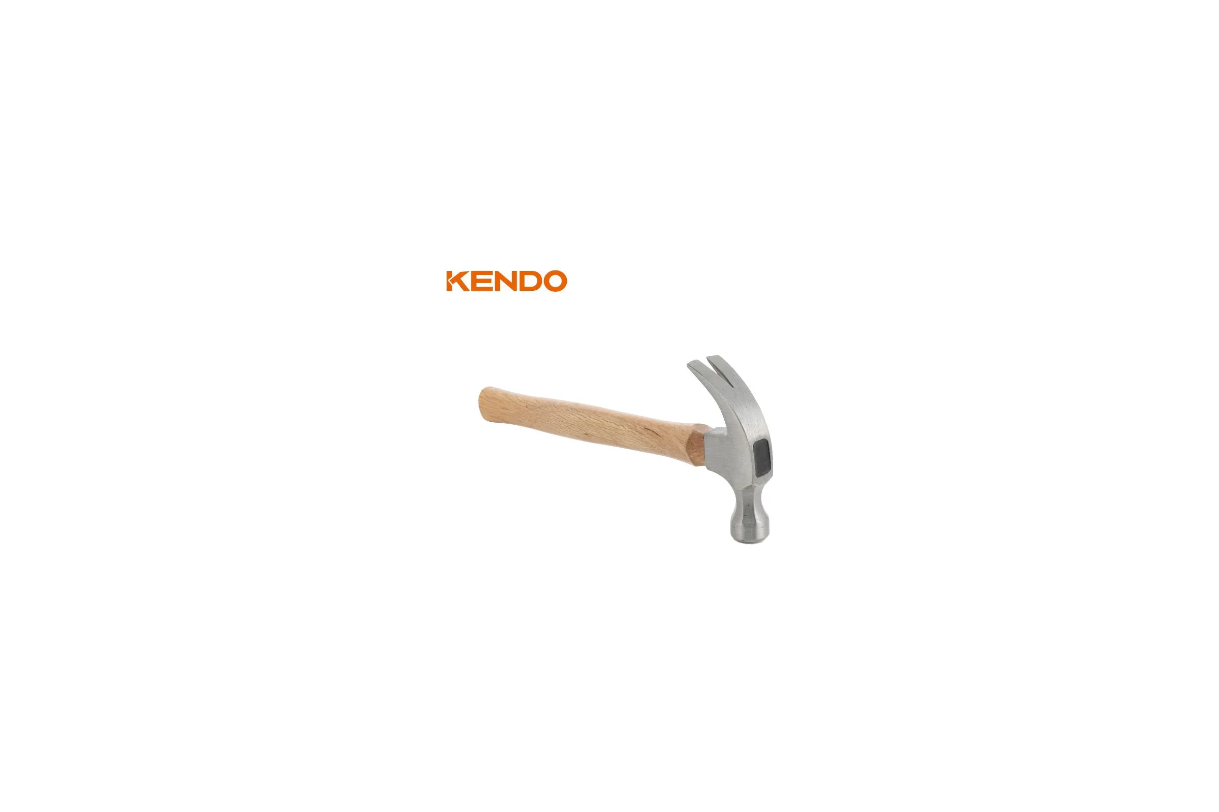 Молоток-гвоздодер KENDO с  деревянной рукояткой, 450 гр 25123