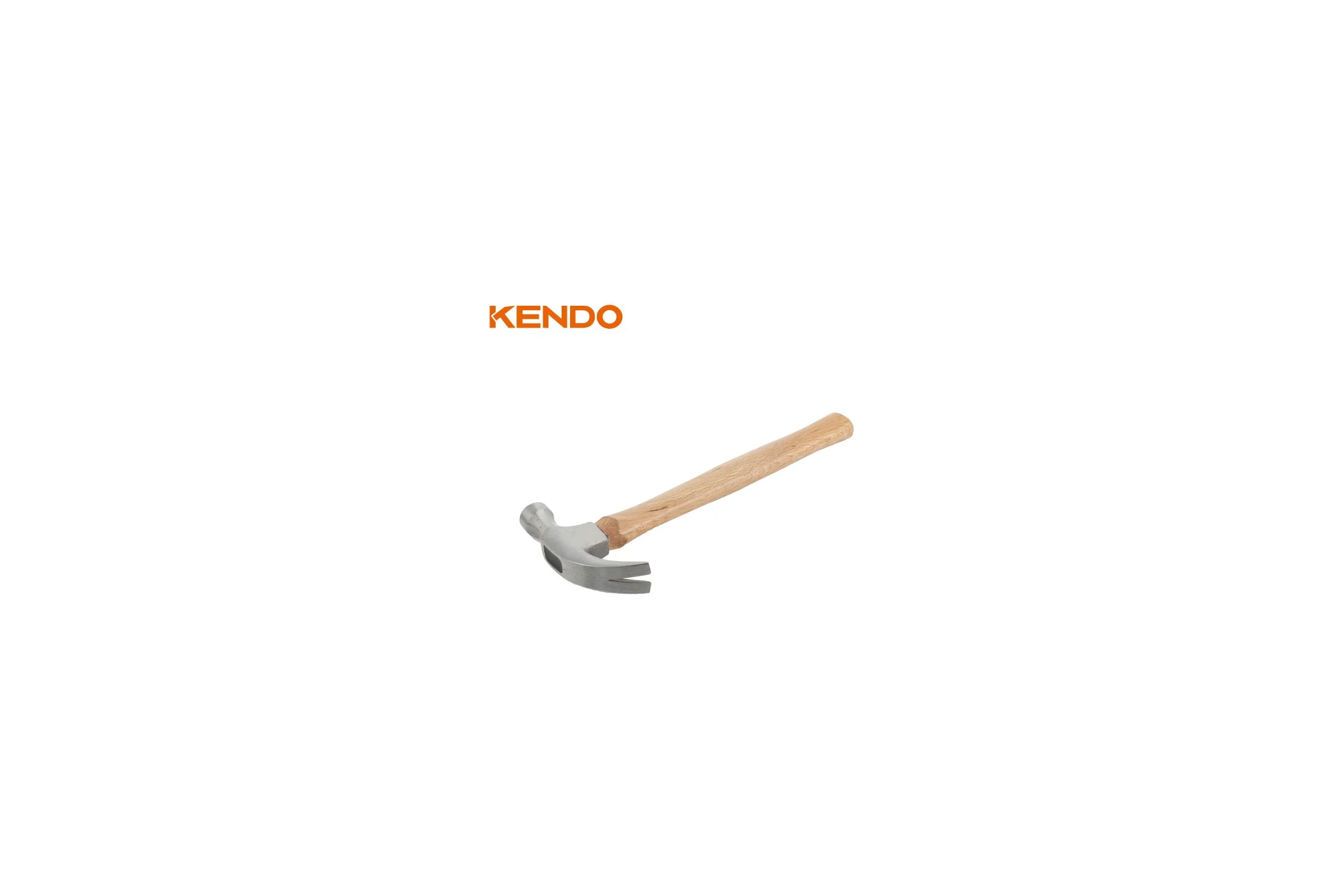 Молоток-гвоздодер KENDO с  деревянной рукояткой, 450 гр 25123
