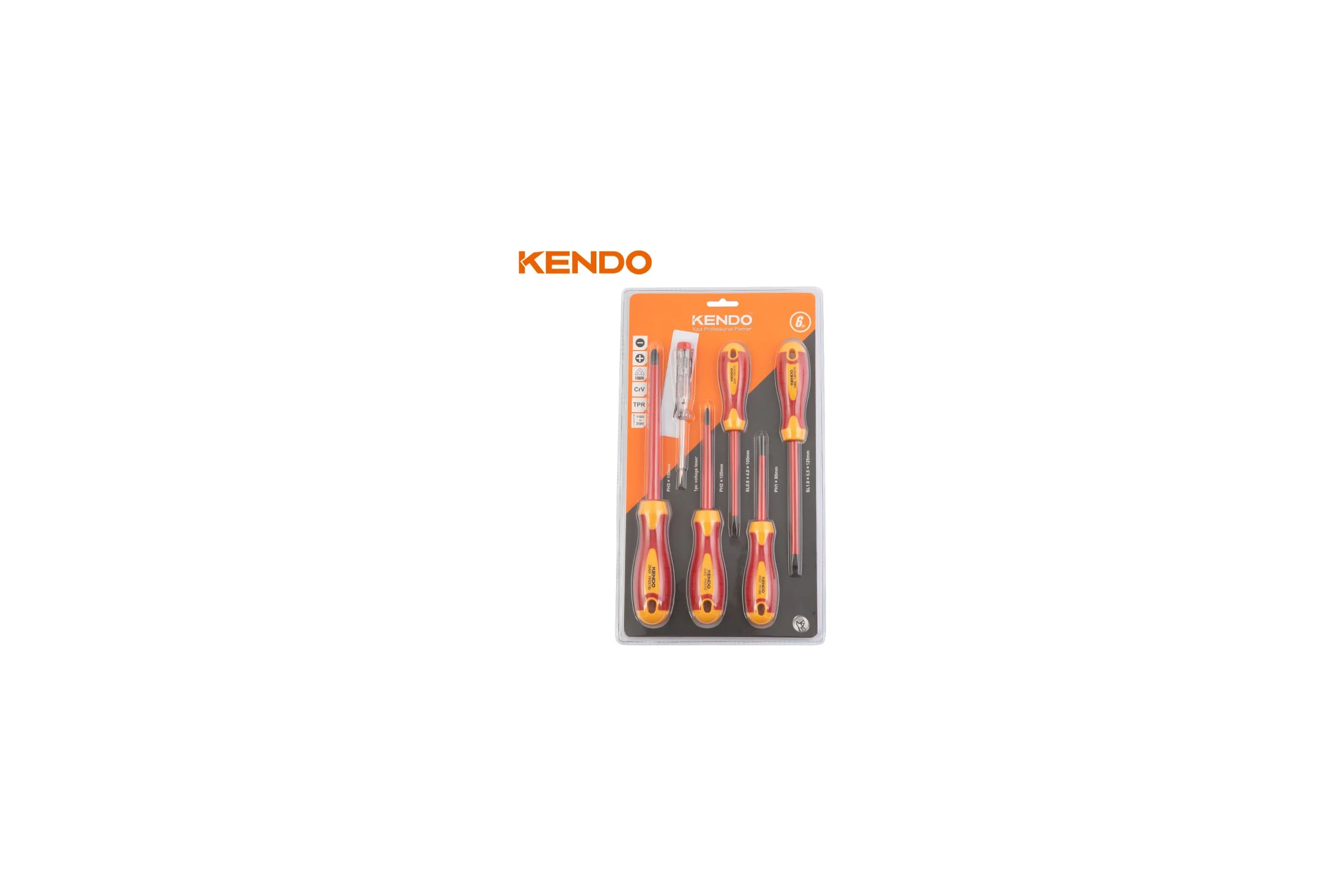 Набор диэлектрических отверток KENDO 6 шт. 1000 В 20483